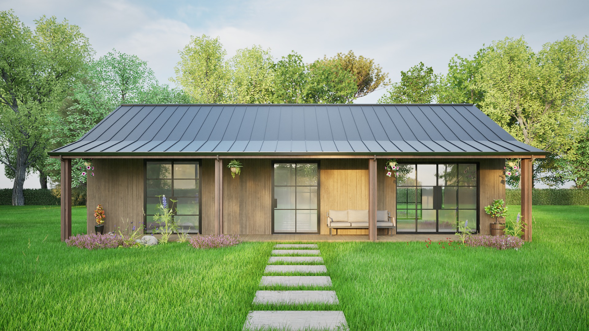 small barn house 3D model_3