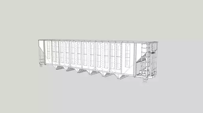 57ft Woodchip Hopper Greenville HO 3D print model