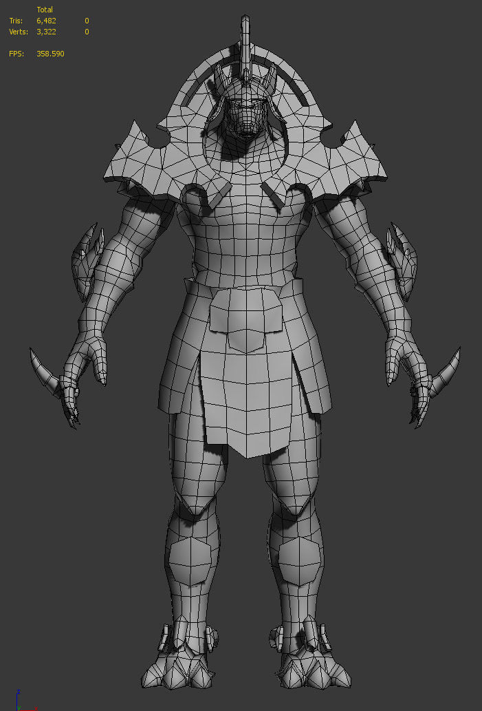 Anubis Low-poly 3D model_4