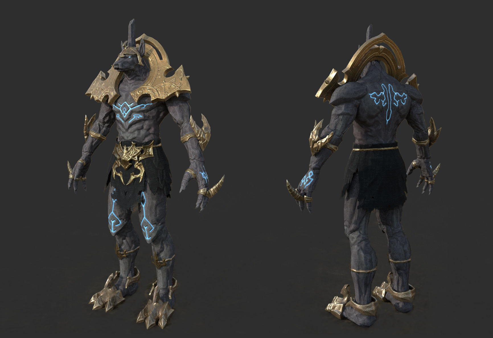 Anubis Low-poly 3D model_2