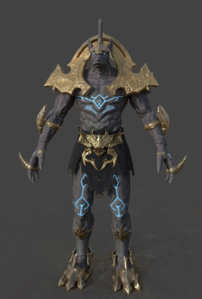 Anubis Low-poly 3D model_1