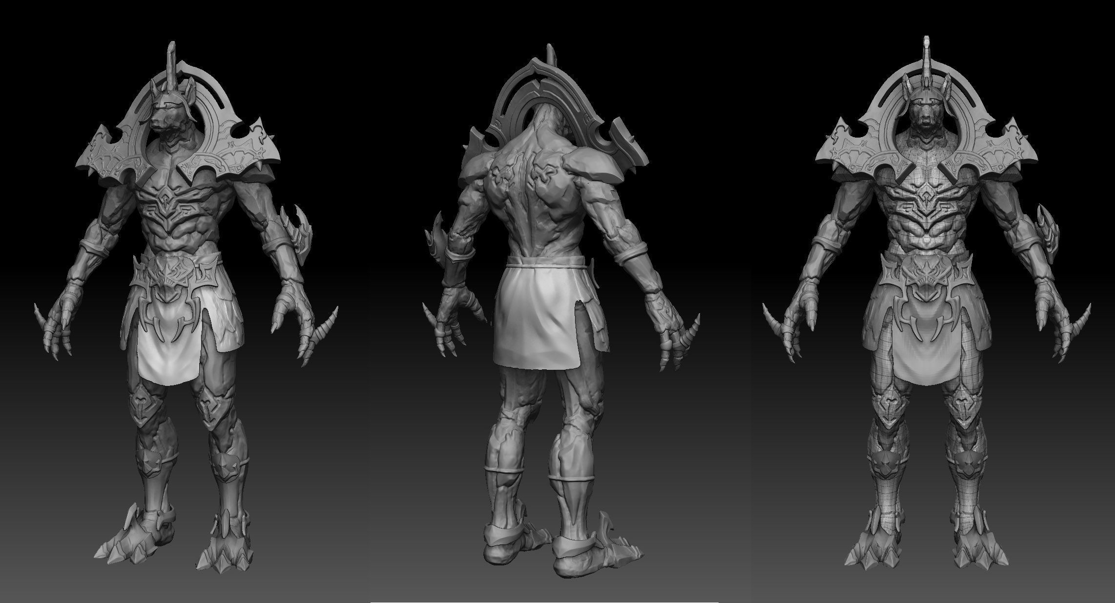 Anubis Low-poly 3D model_3