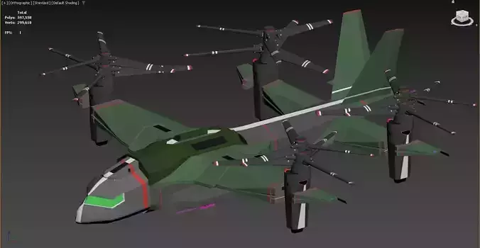 3D model of a futuristic aircraft 3D model