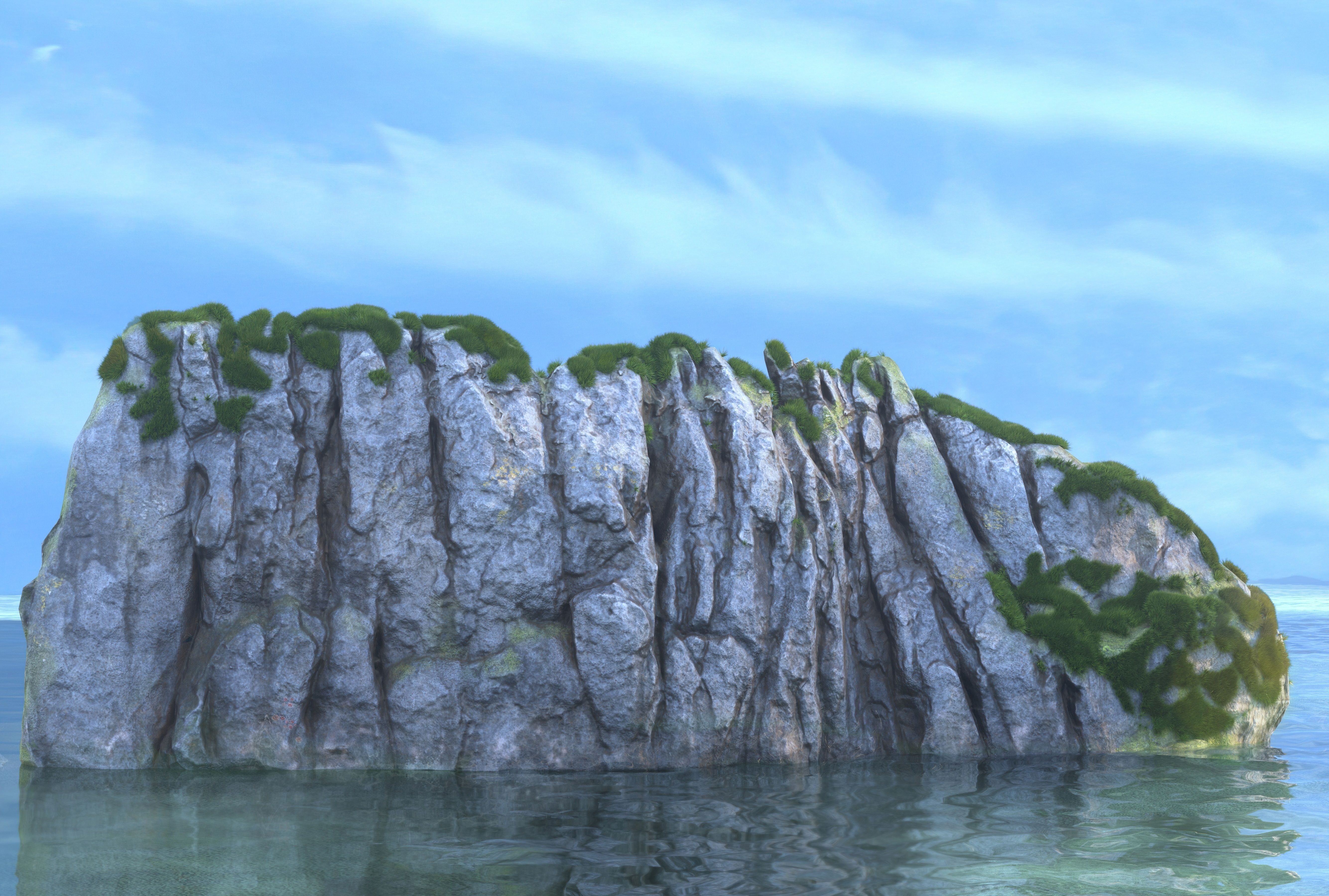 Coastal cliff Low-poly 3D model_5