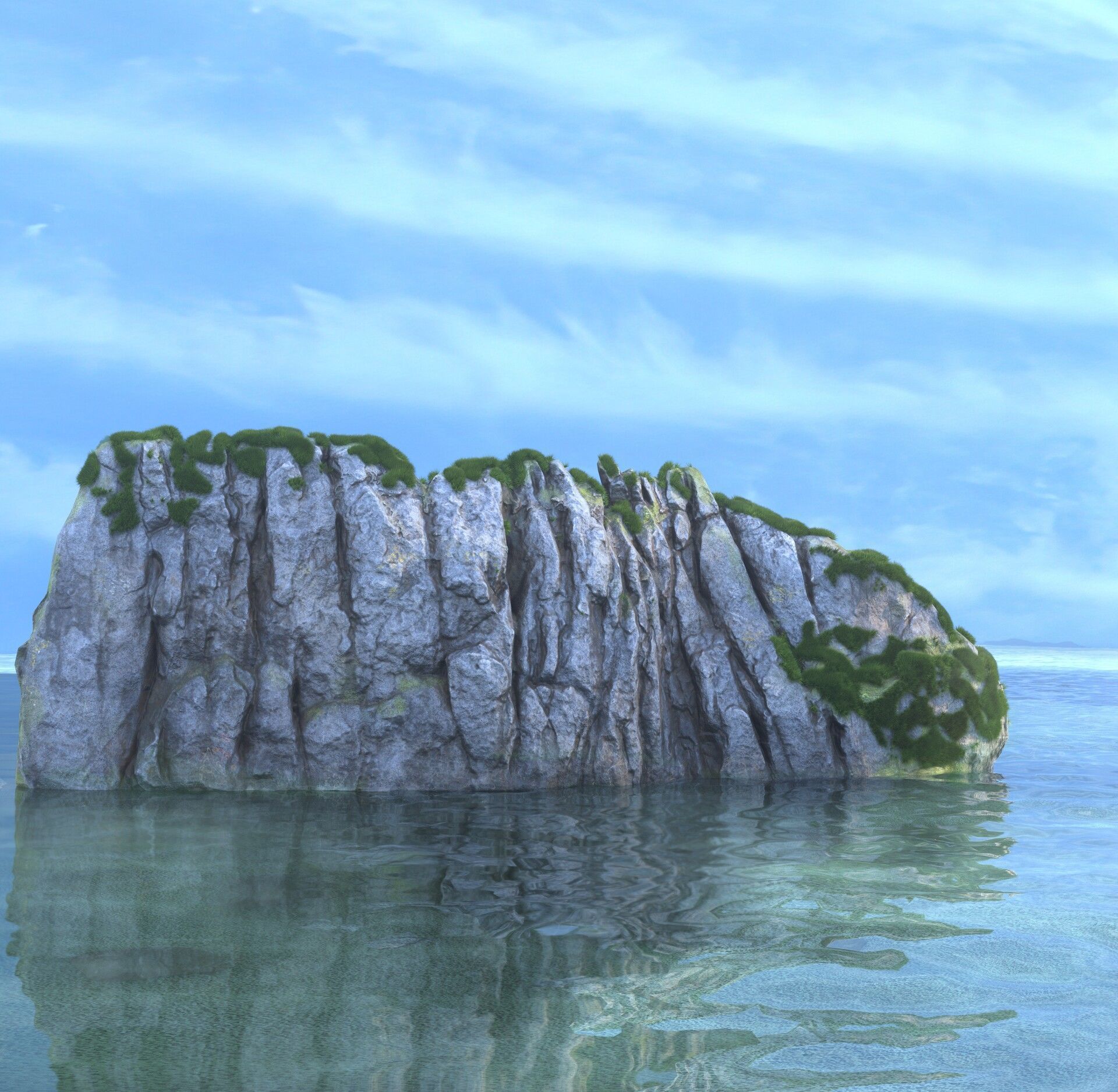 Coastal cliff Low-poly 3D model_2