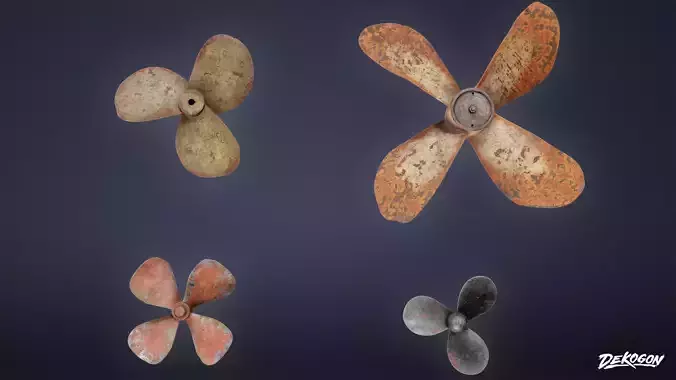 BOATYARD - Propeller Set 01 - LOW POLY AND NANITE
