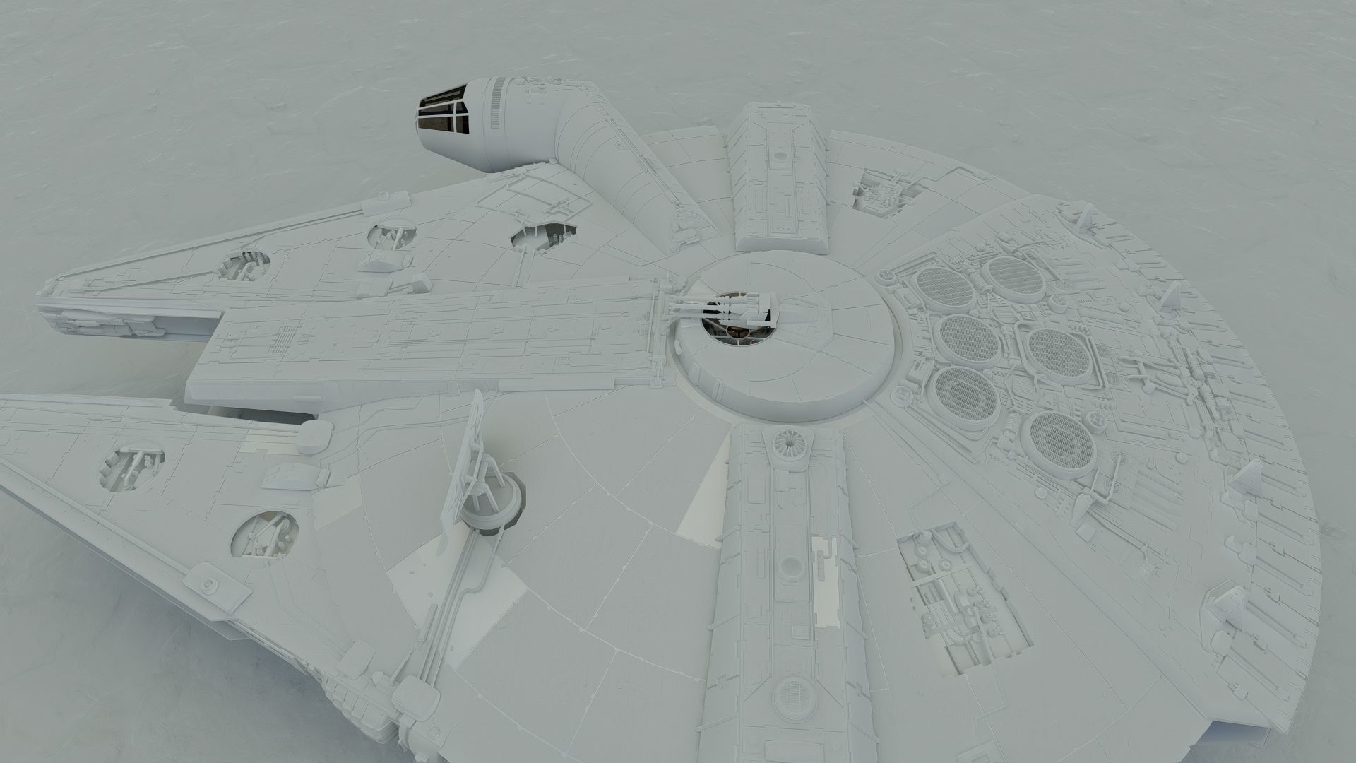 Millennium Falcon with Interior 3D model_37