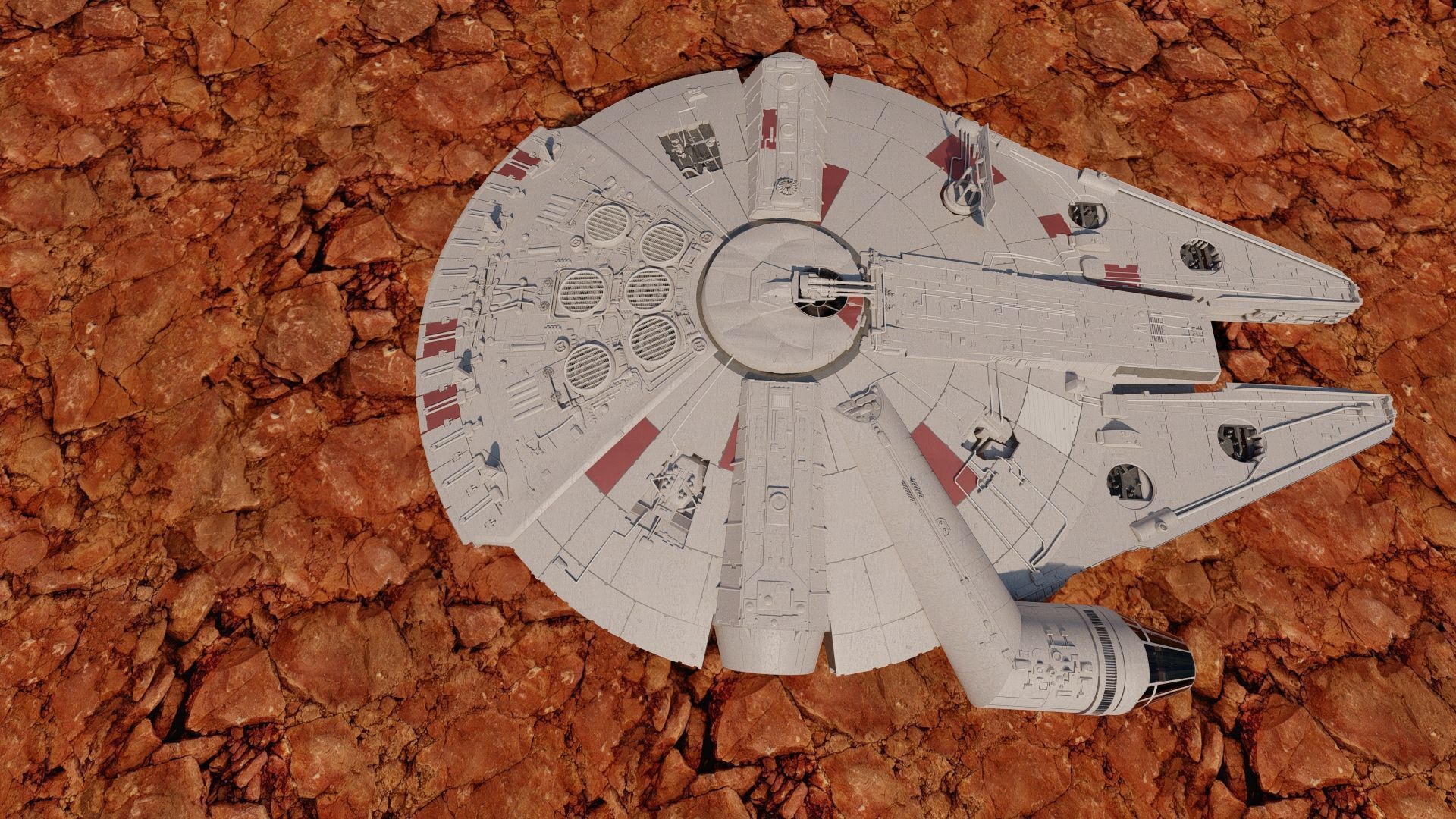 Millennium Falcon with Interior 3D model_3