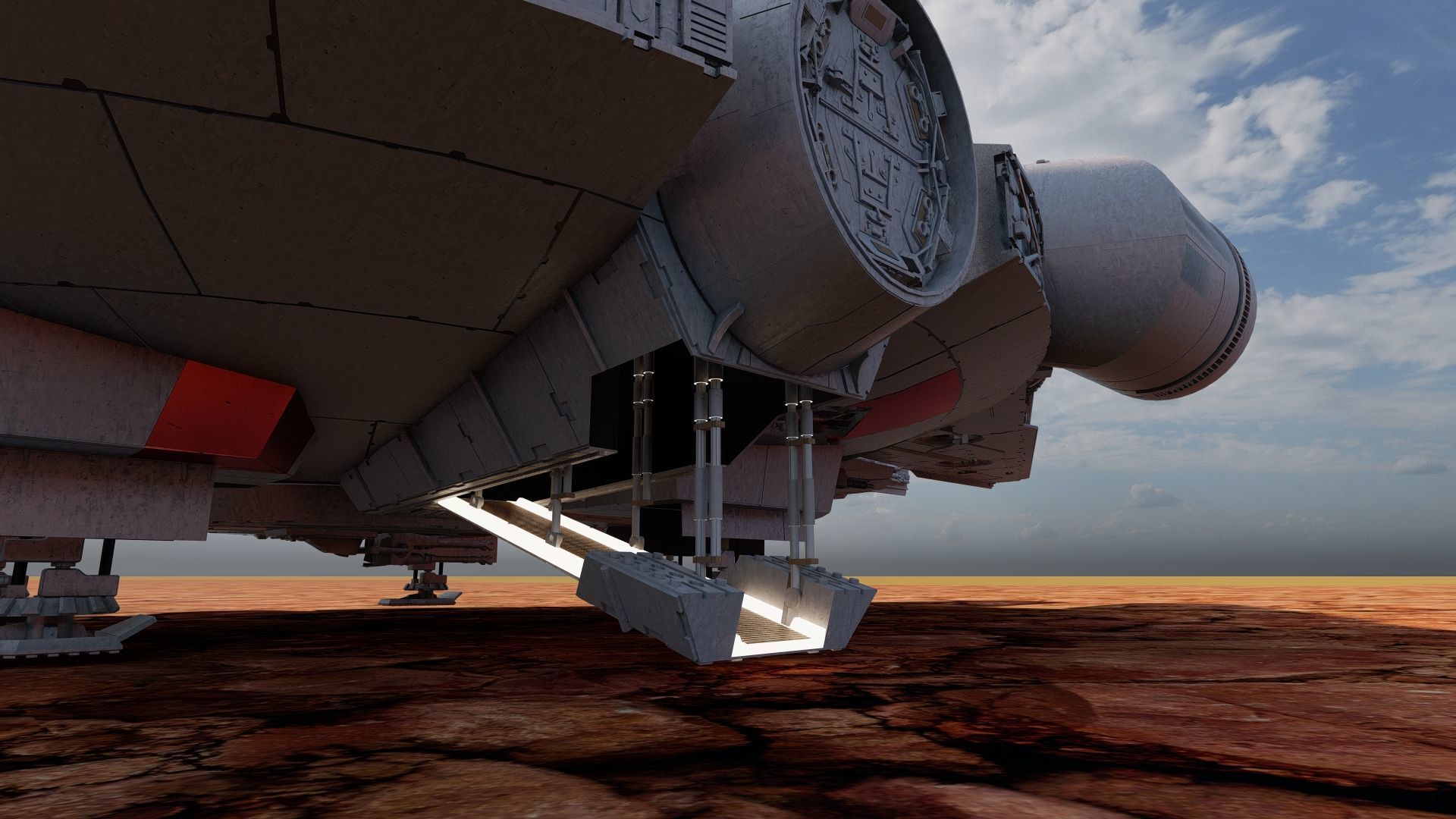 Millennium Falcon with Interior 3D model_25