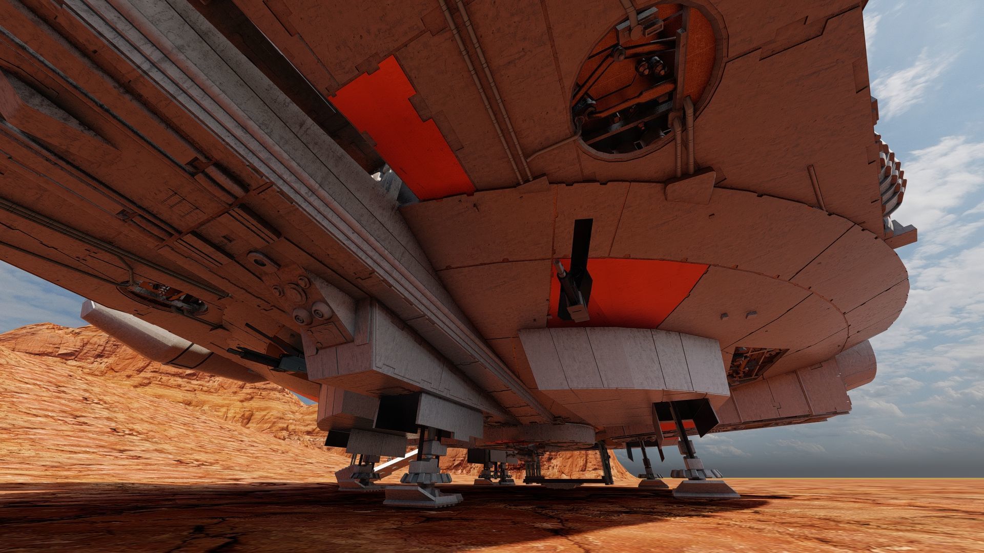 Millennium Falcon with Interior 3D model_31