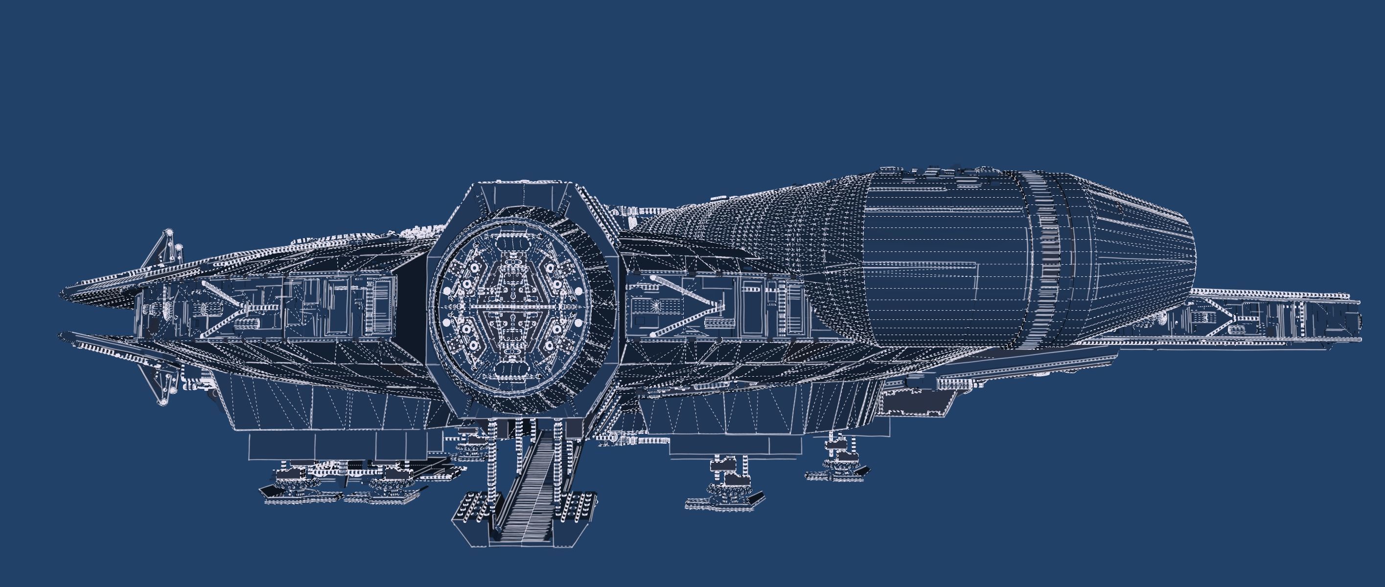 Millennium Falcon with Interior 3D model_47