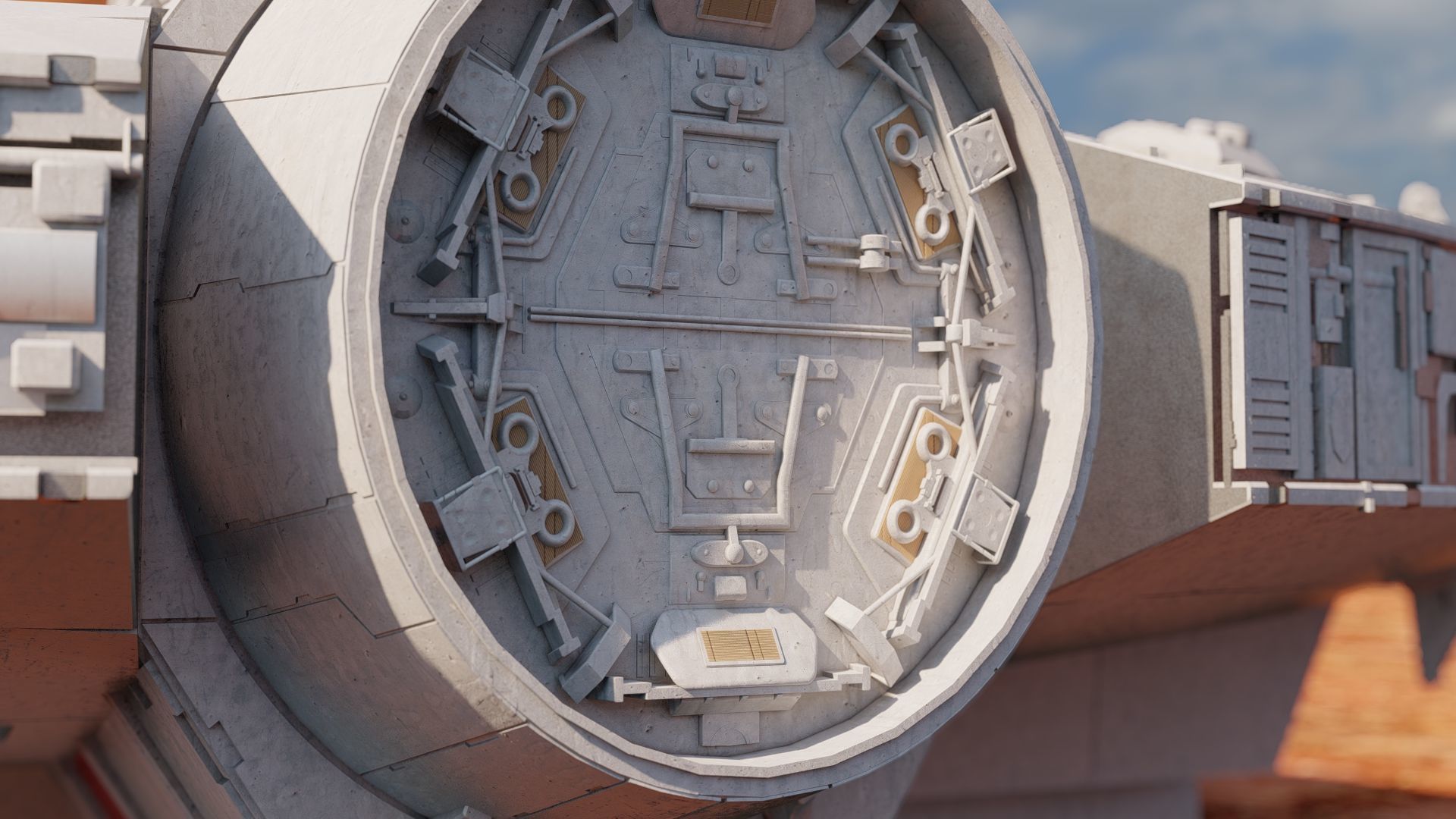 Millennium Falcon with Interior 3D model_8