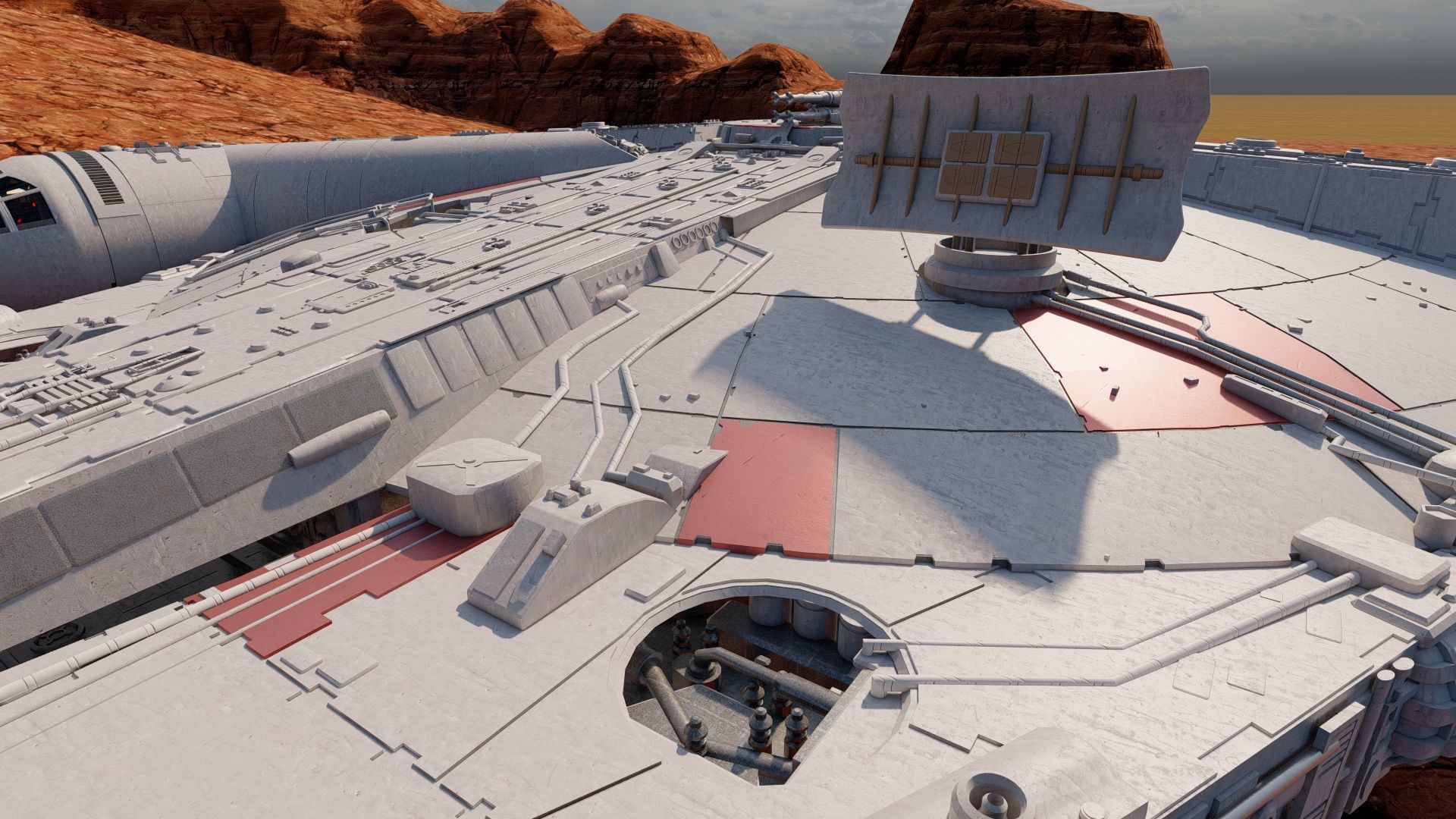 Millennium Falcon with Interior 3D model_17