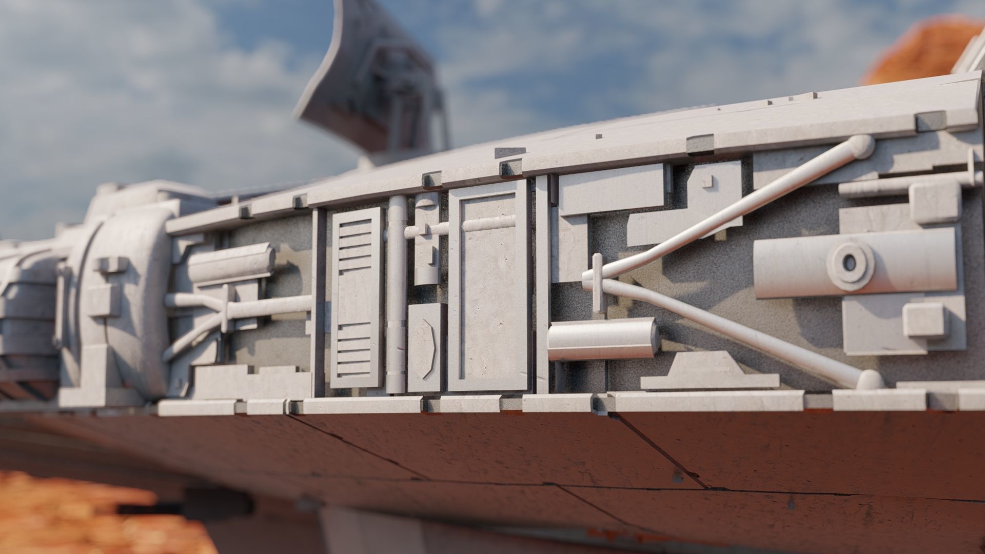 Millennium Falcon with Interior 3D model_9