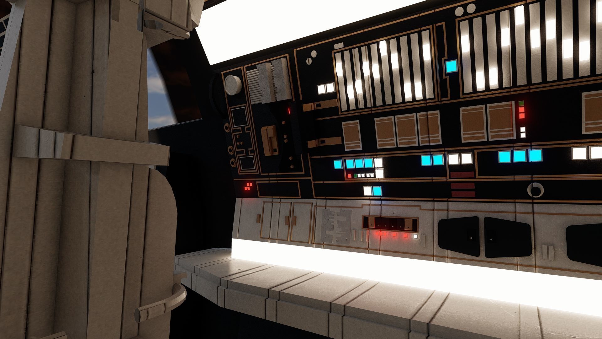 Millennium Falcon with Interior 3D model_24