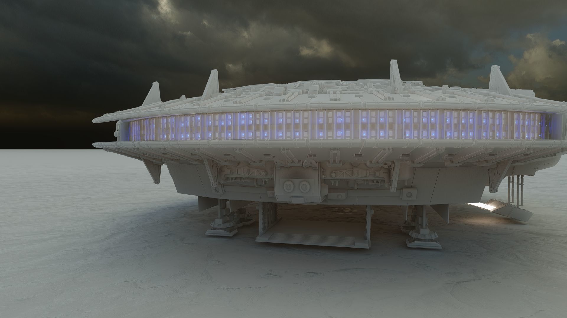 Millennium Falcon with Interior 3D model_33