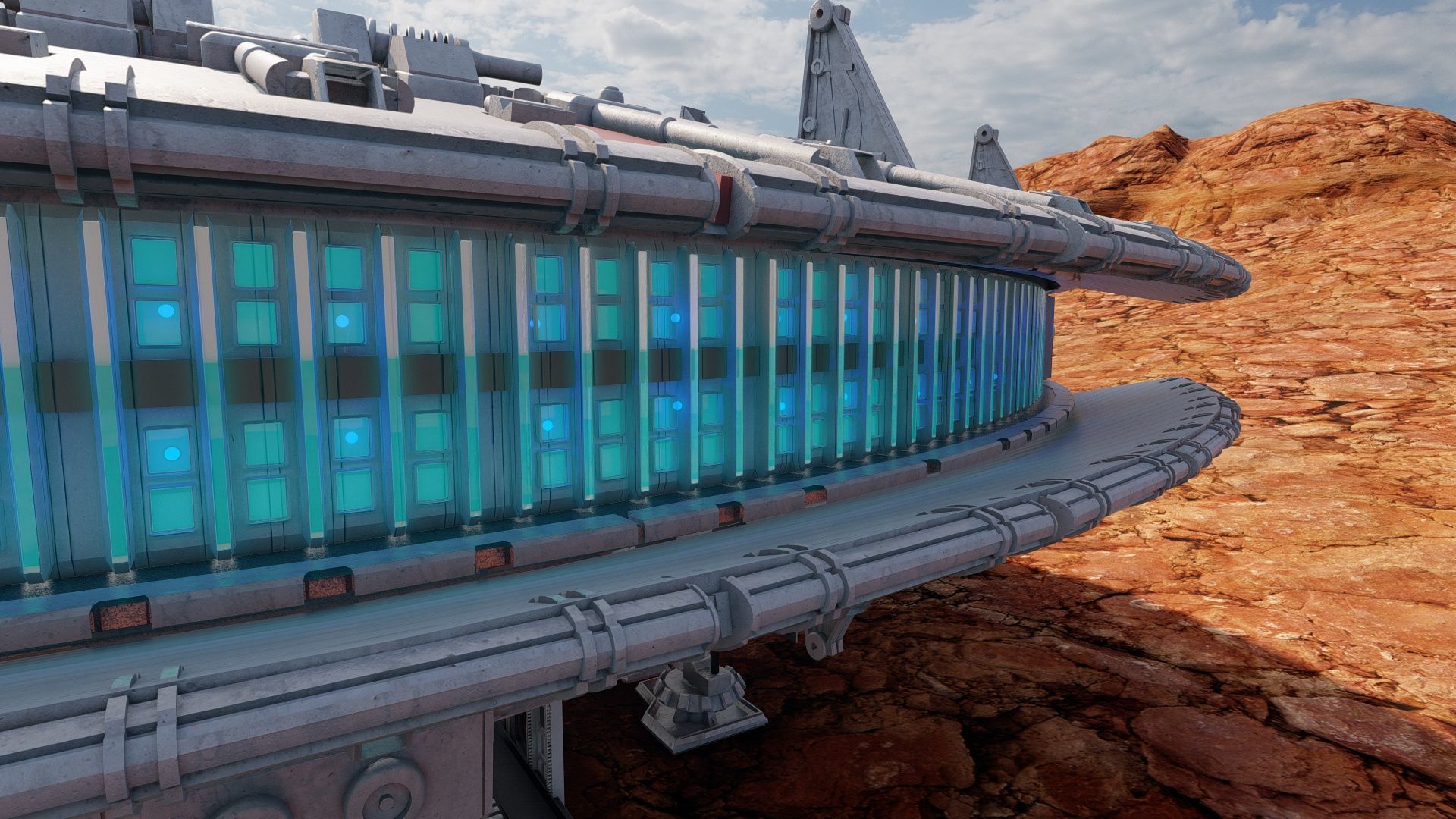 Millennium Falcon with Interior 3D model_10