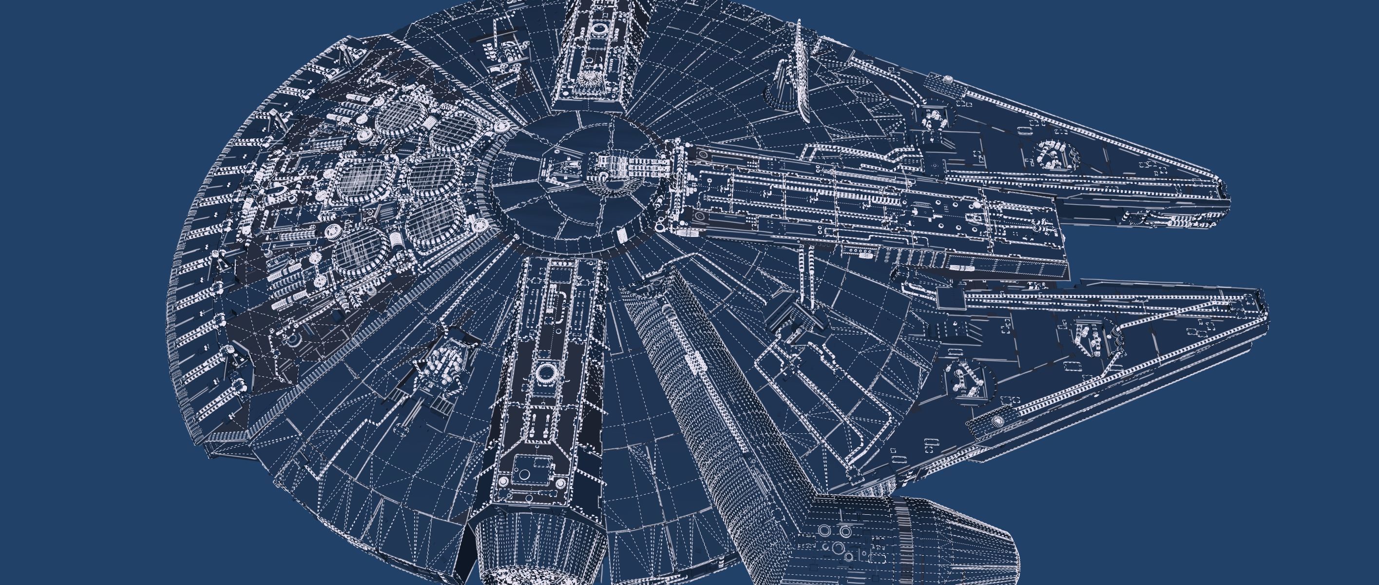 Millennium Falcon with Interior 3D model_45