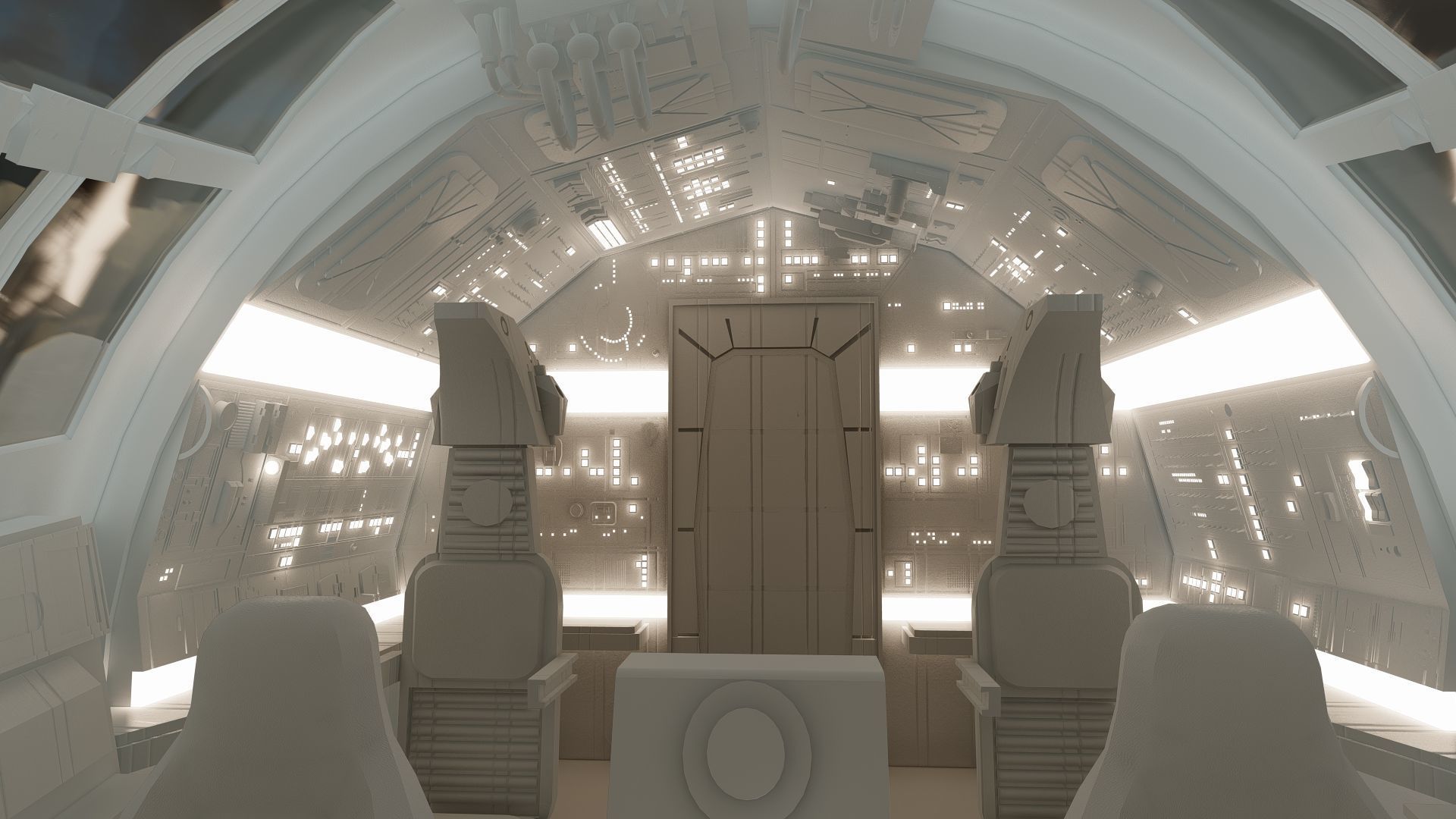 Millennium Falcon with Interior 3D model_39
