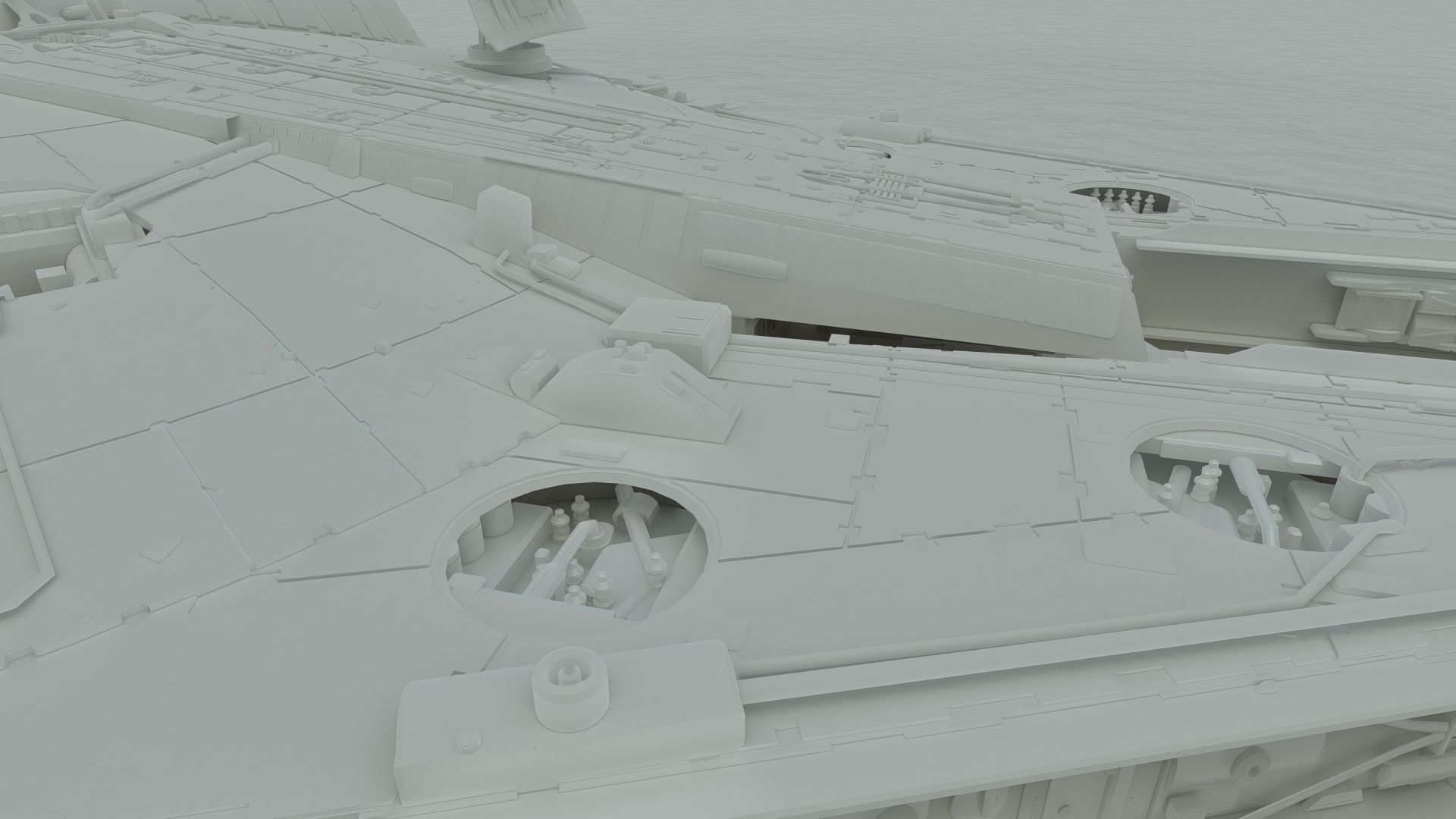 Millennium Falcon with Interior 3D model_41