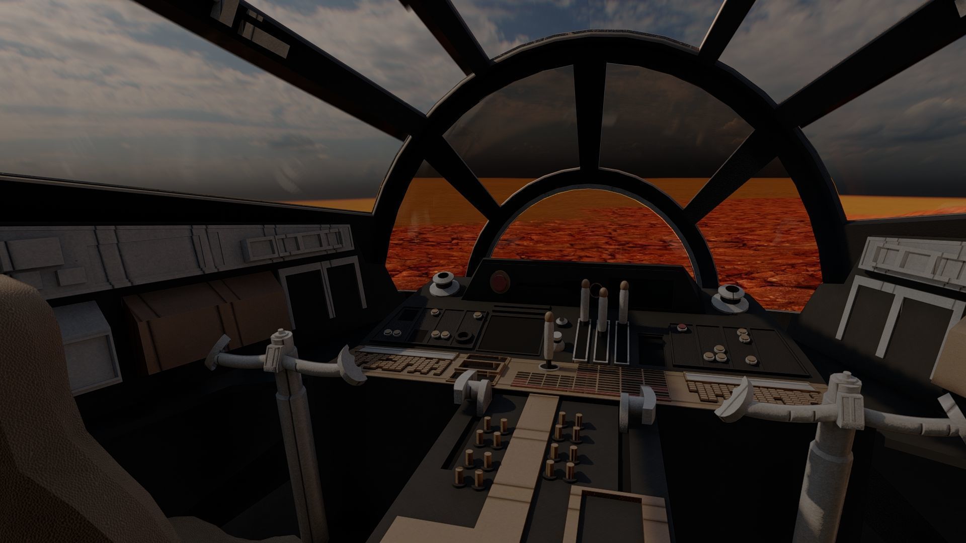 Millennium Falcon with Interior 3D model_21