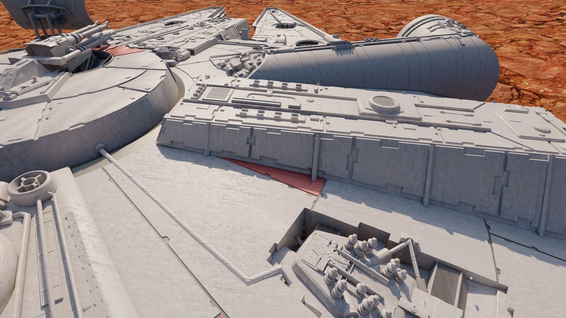 Millennium Falcon with Interior 3D model_13