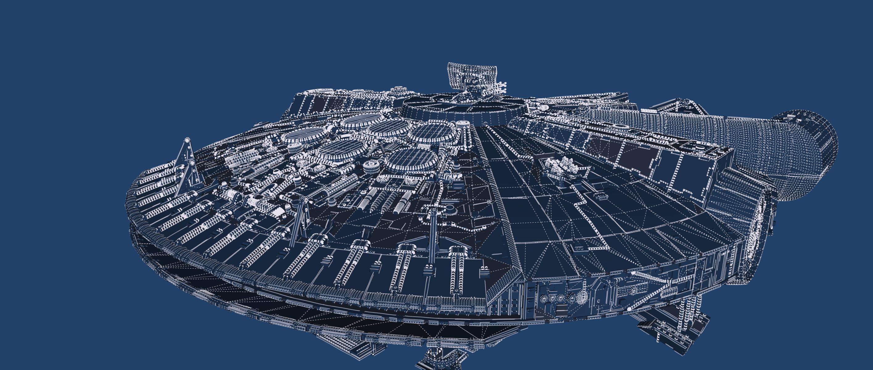 Millennium Falcon with Interior 3D model_46
