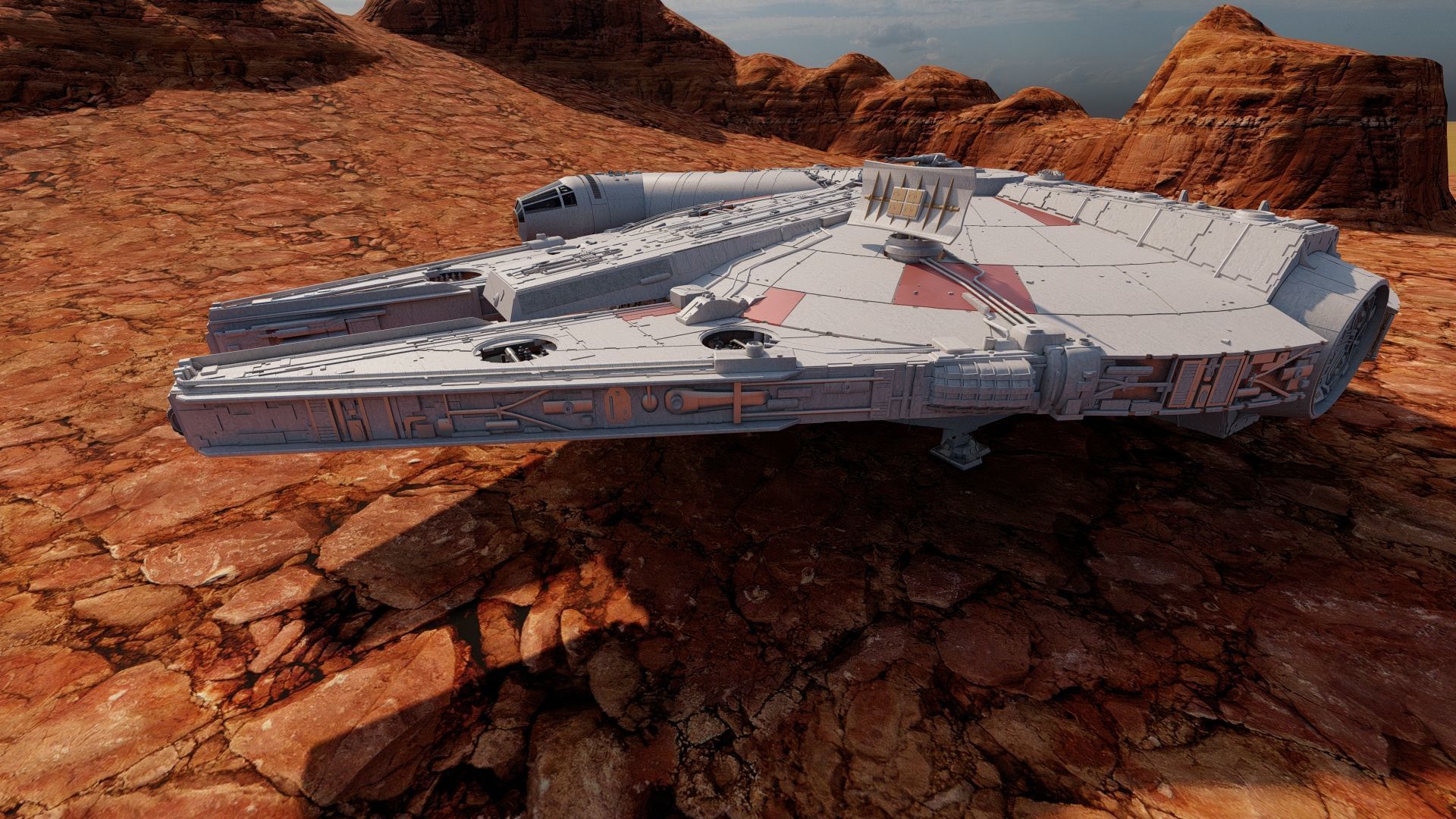 Millennium Falcon with Interior 3D model_1