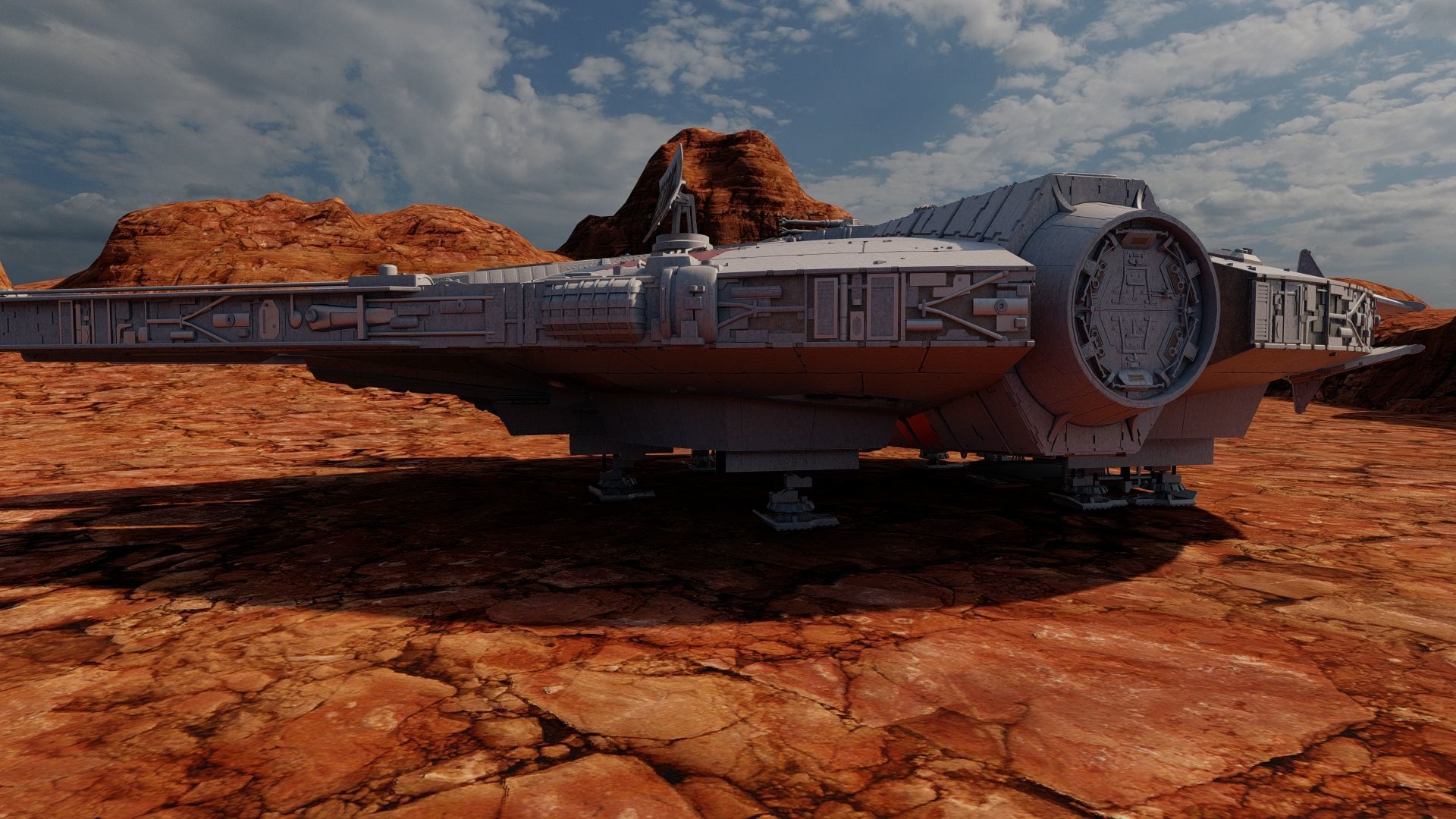 Millennium Falcon with Interior 3D model_18