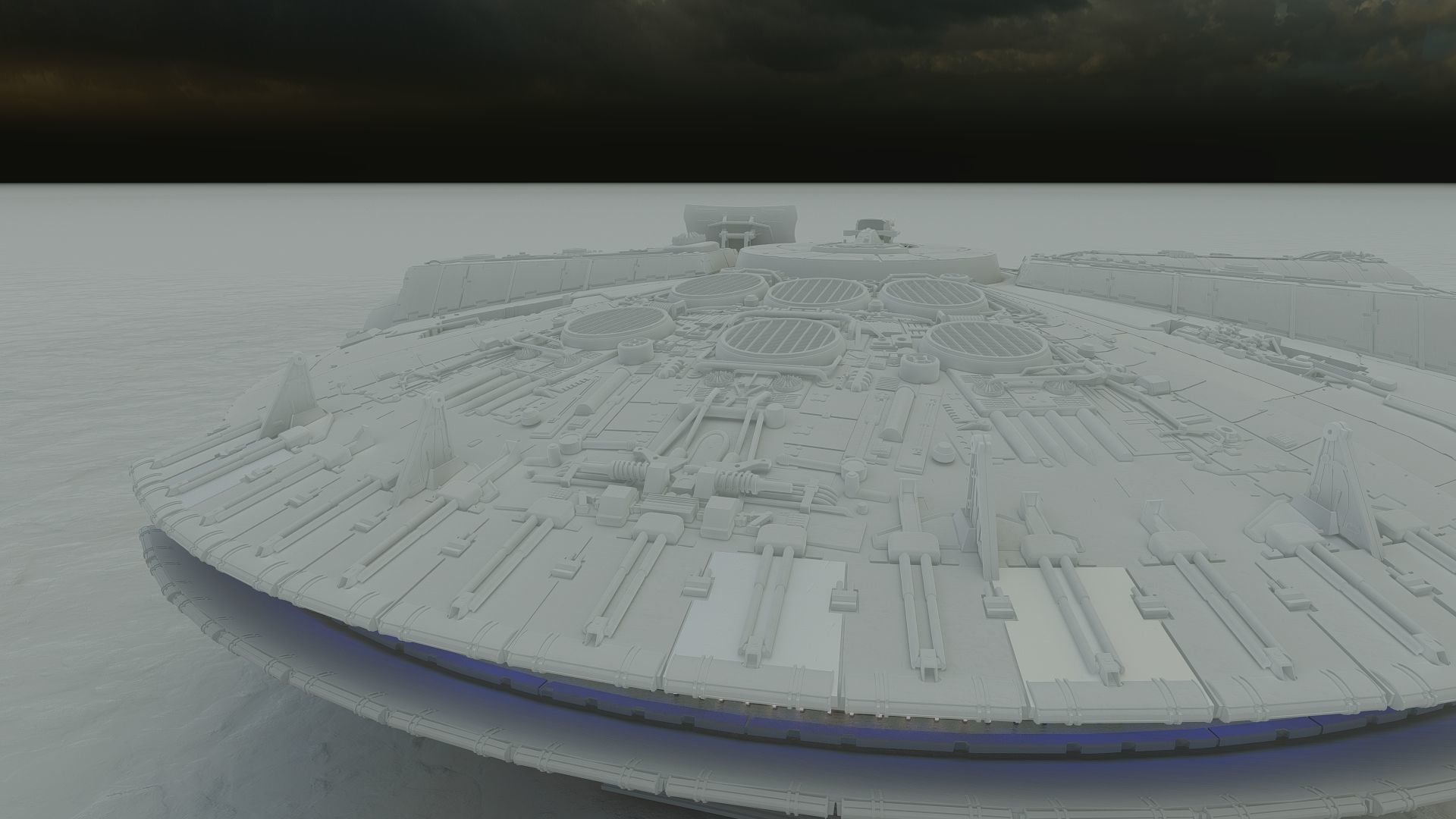 Millennium Falcon with Interior 3D model_34