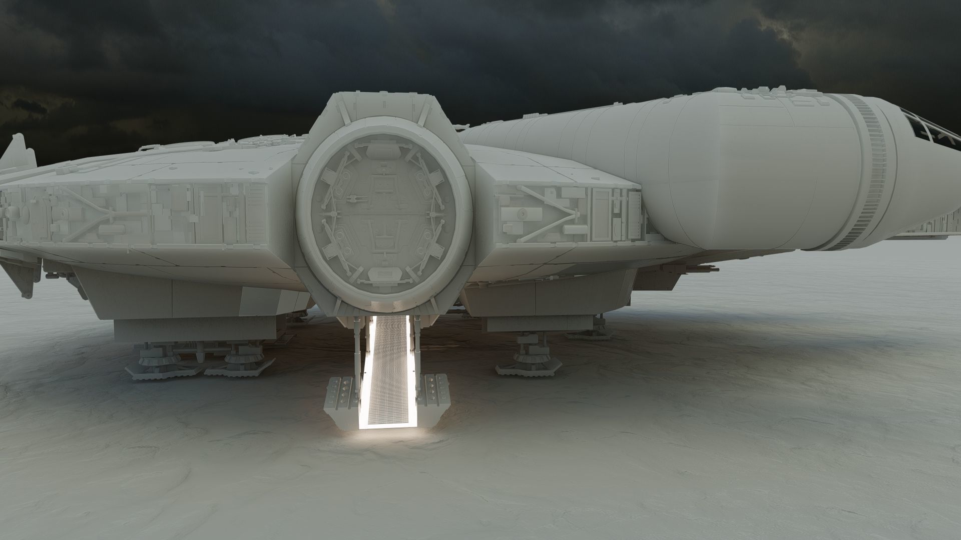 Millennium Falcon with Interior 3D model_32