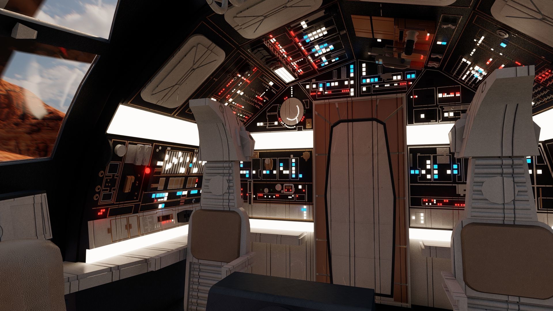 Millennium Falcon with Interior 3D model_19