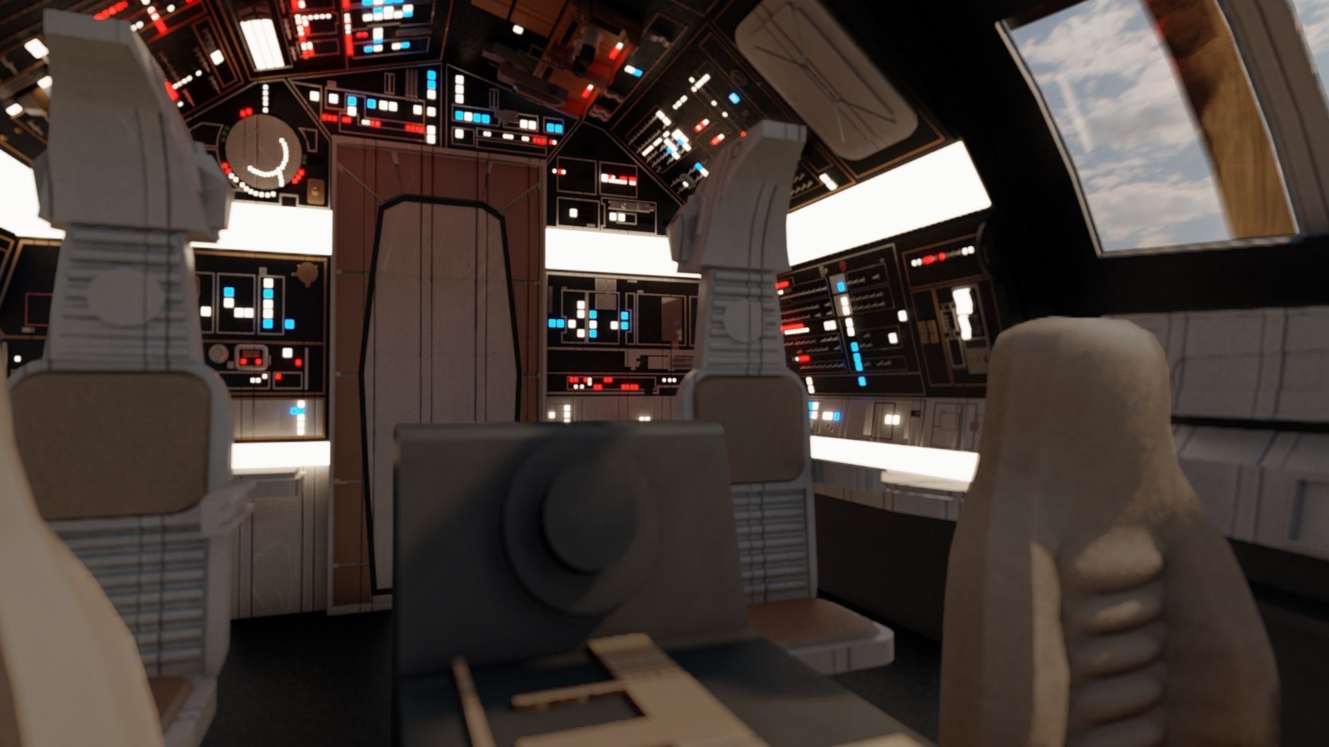 Millennium Falcon with Interior 3D model_23