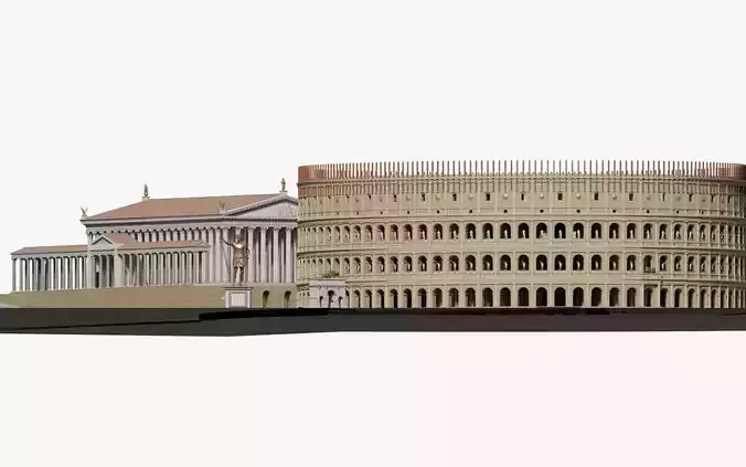 Colosseum and Temple of Venus and Roma