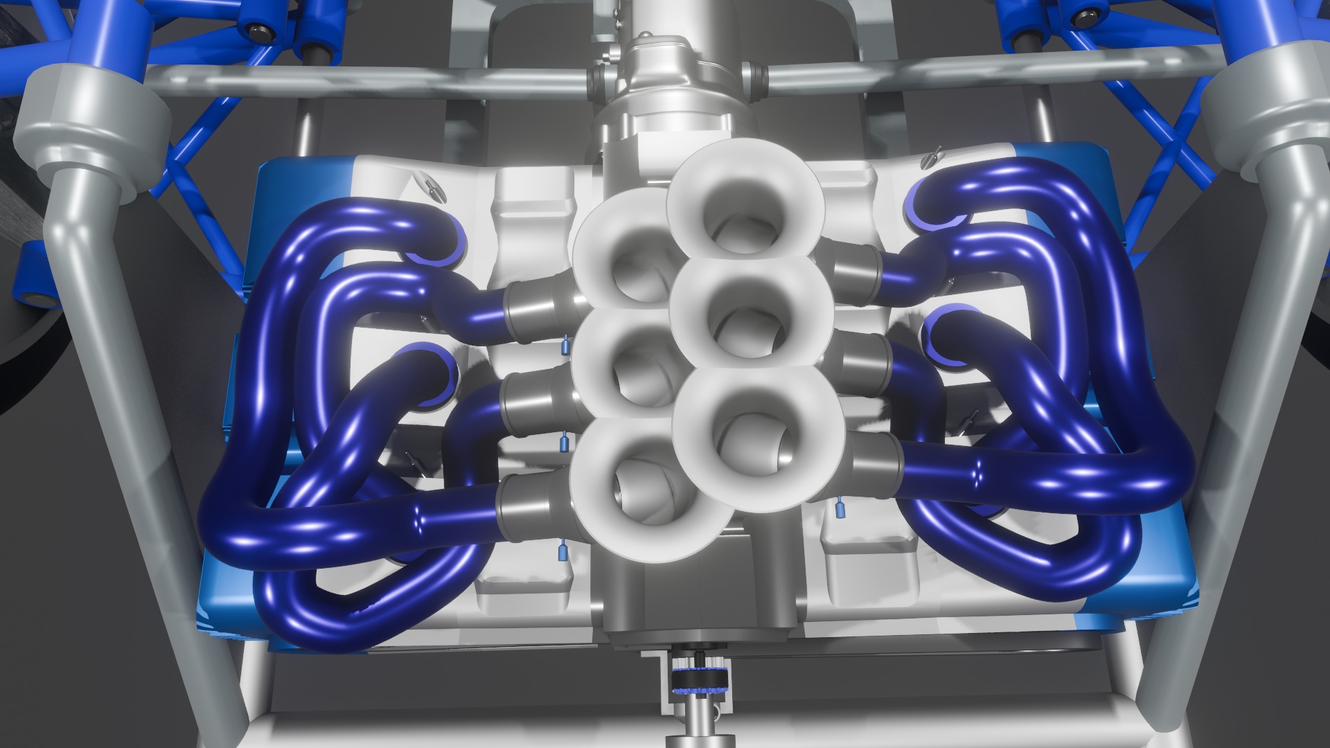 race car chassis-suspension-engine 3D model_3