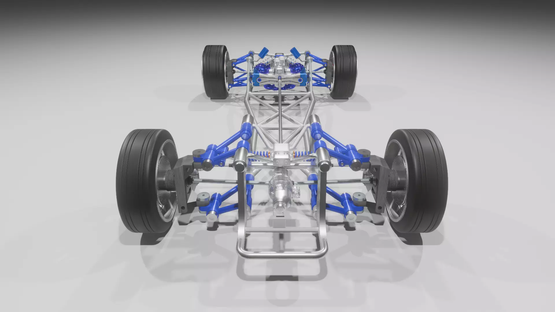 race car chassis-suspension-engine 3D model_0