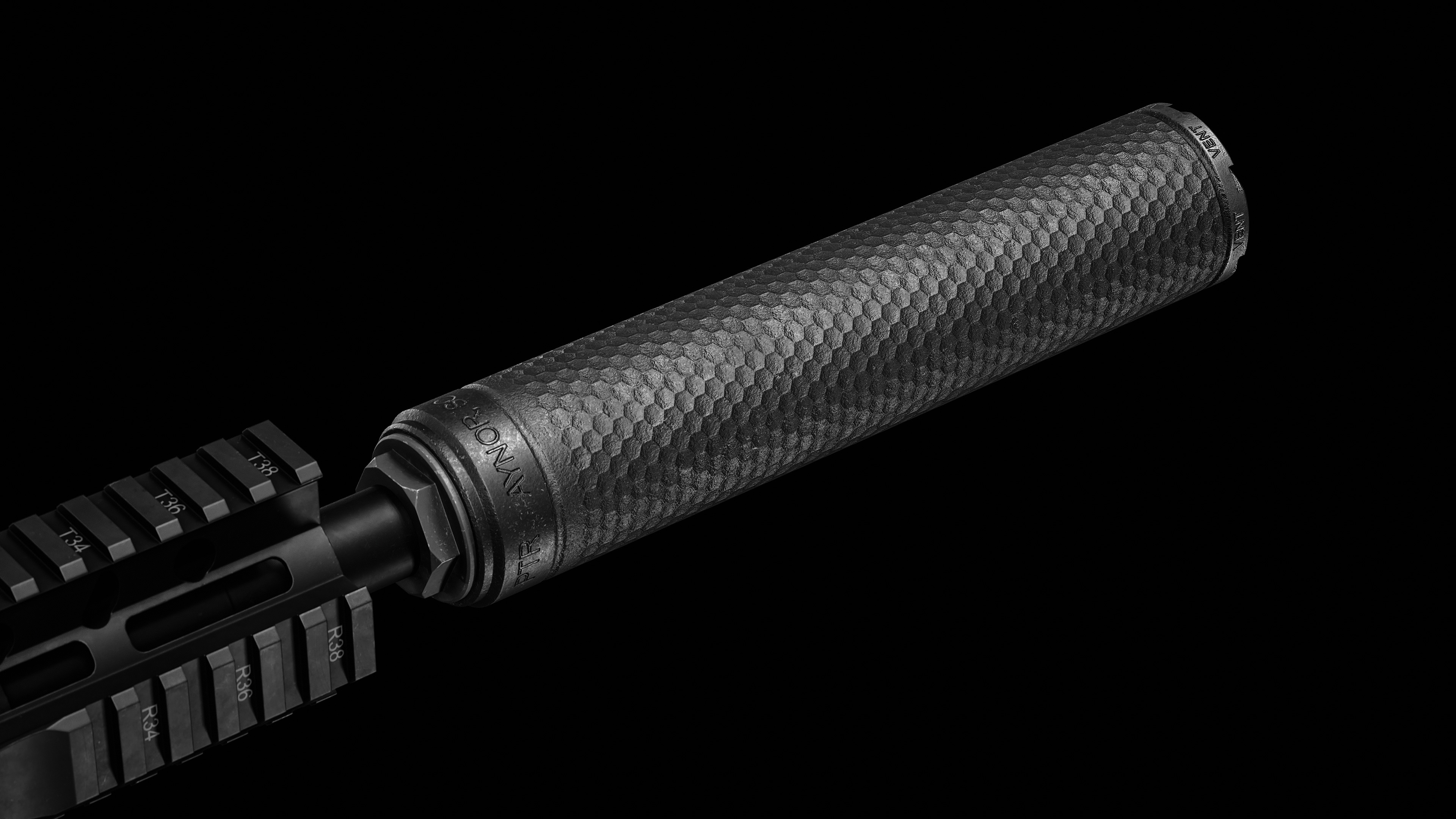 PTR Vent 3 Suppressor Low-poly 3D model_2