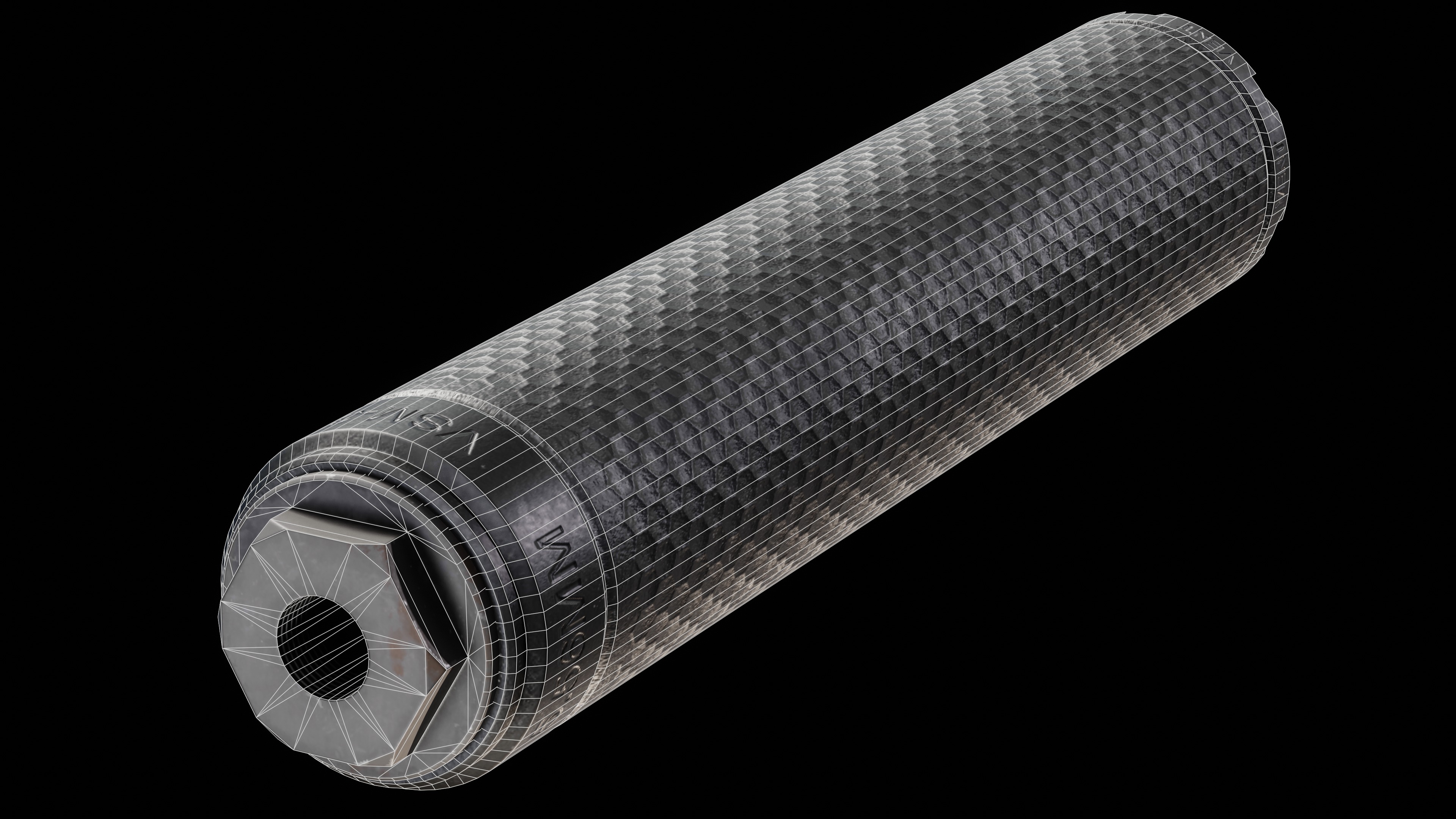 PTR Vent 3 Suppressor Low-poly 3D model_14