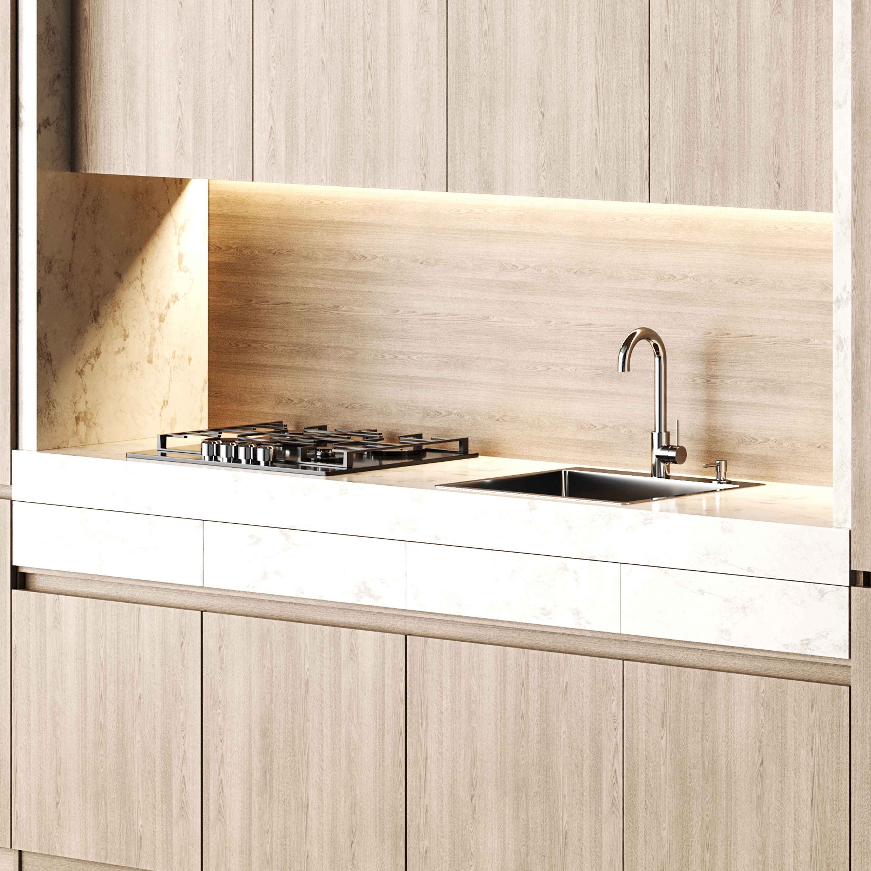 Modern kitchen 03 3D model_2