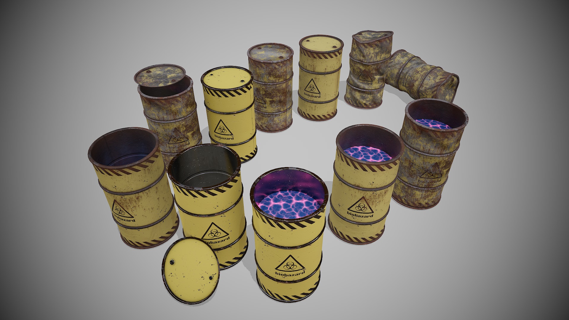 Barrels big pack  Low-poly 3D model_10