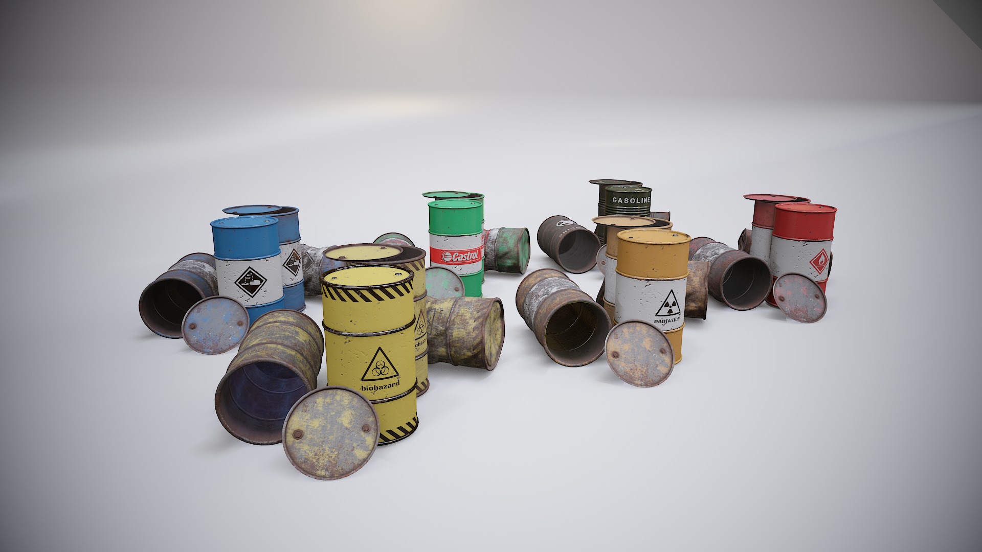 Barrels big pack  Low-poly 3D model_6