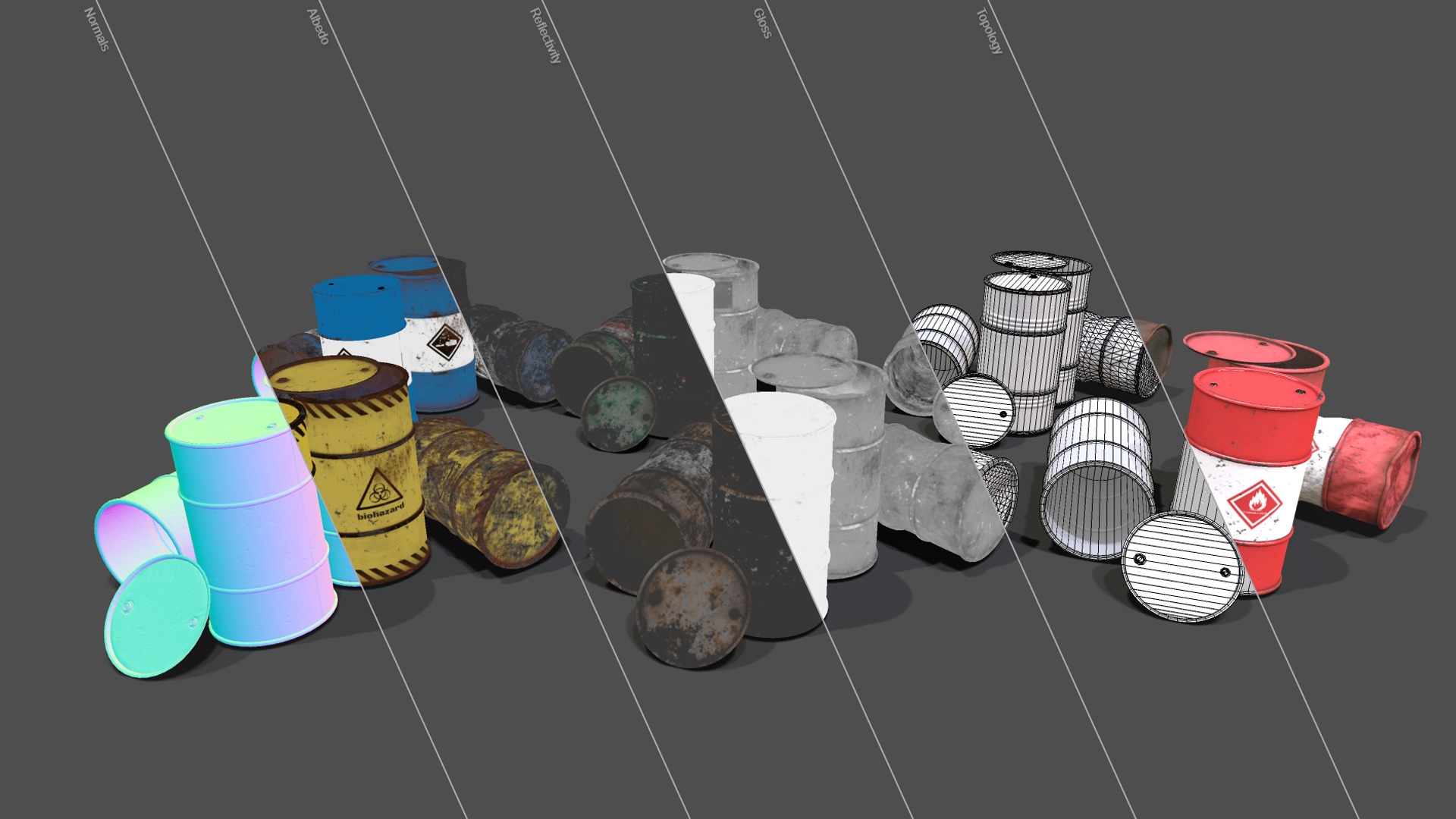 Barrels big pack  Low-poly 3D model_27