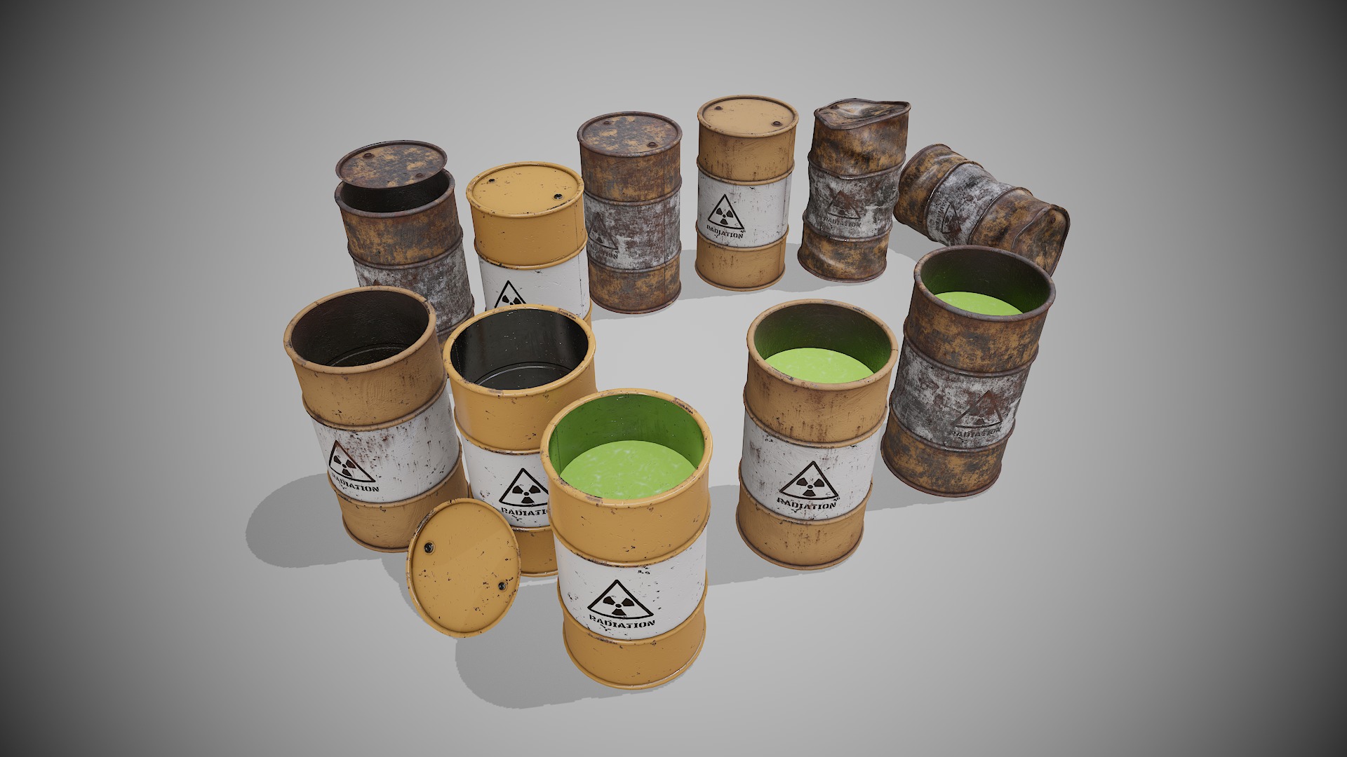 Barrels big pack  Low-poly 3D model_14