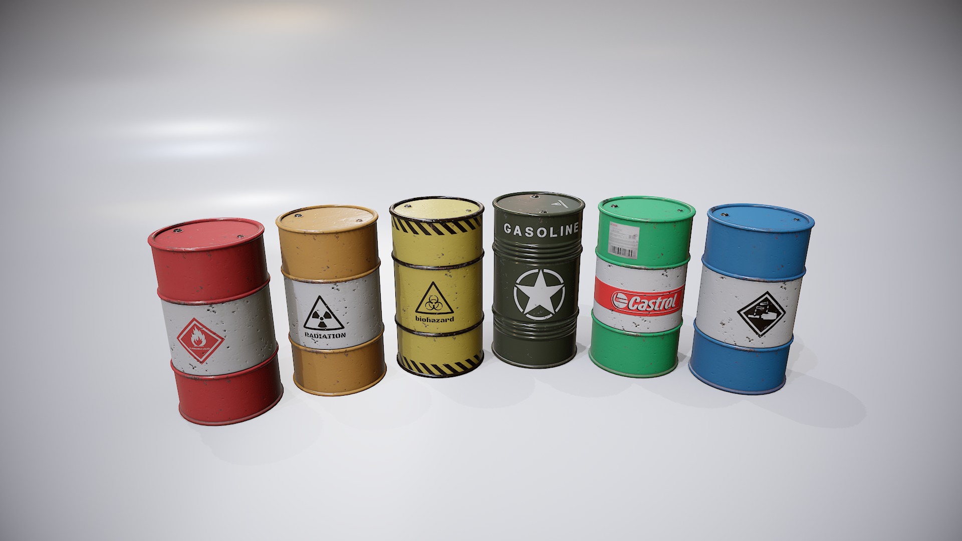 Barrels big pack  Low-poly 3D model_3