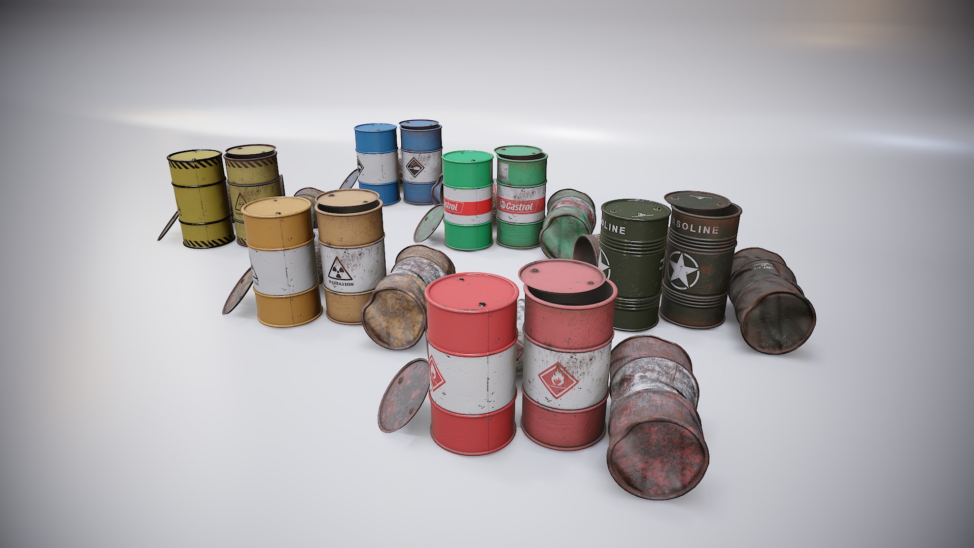 Barrels big pack  Low-poly 3D model_7
