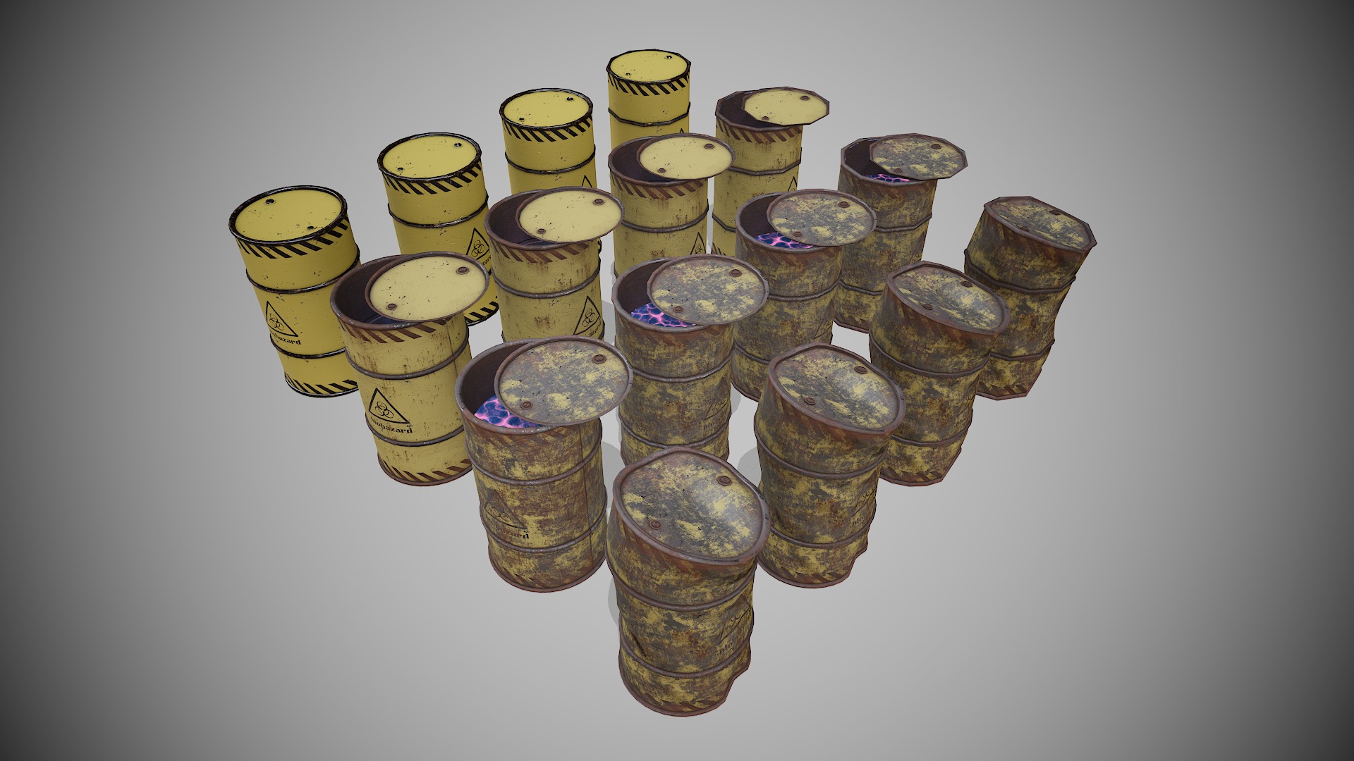 Barrels big pack  Low-poly 3D model_16