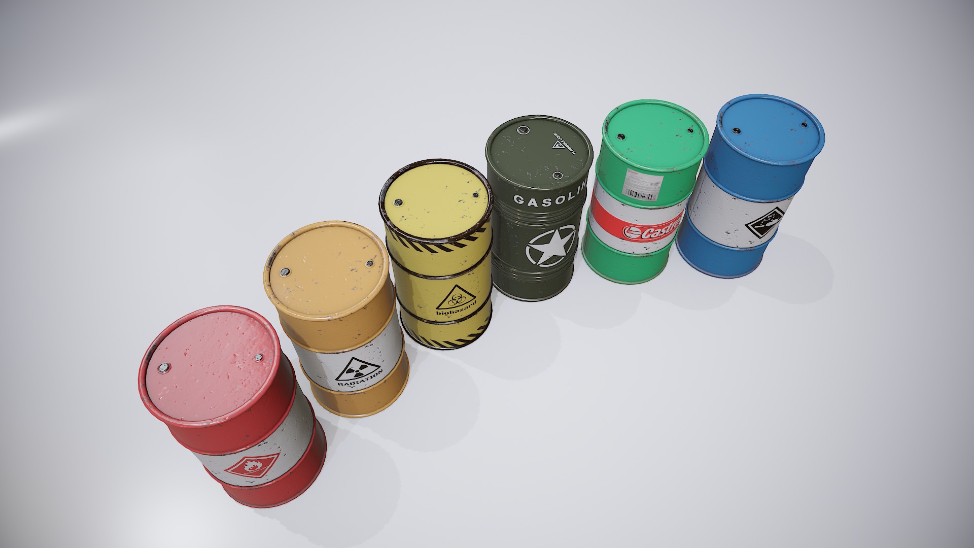 Barrels big pack  Low-poly 3D model_4