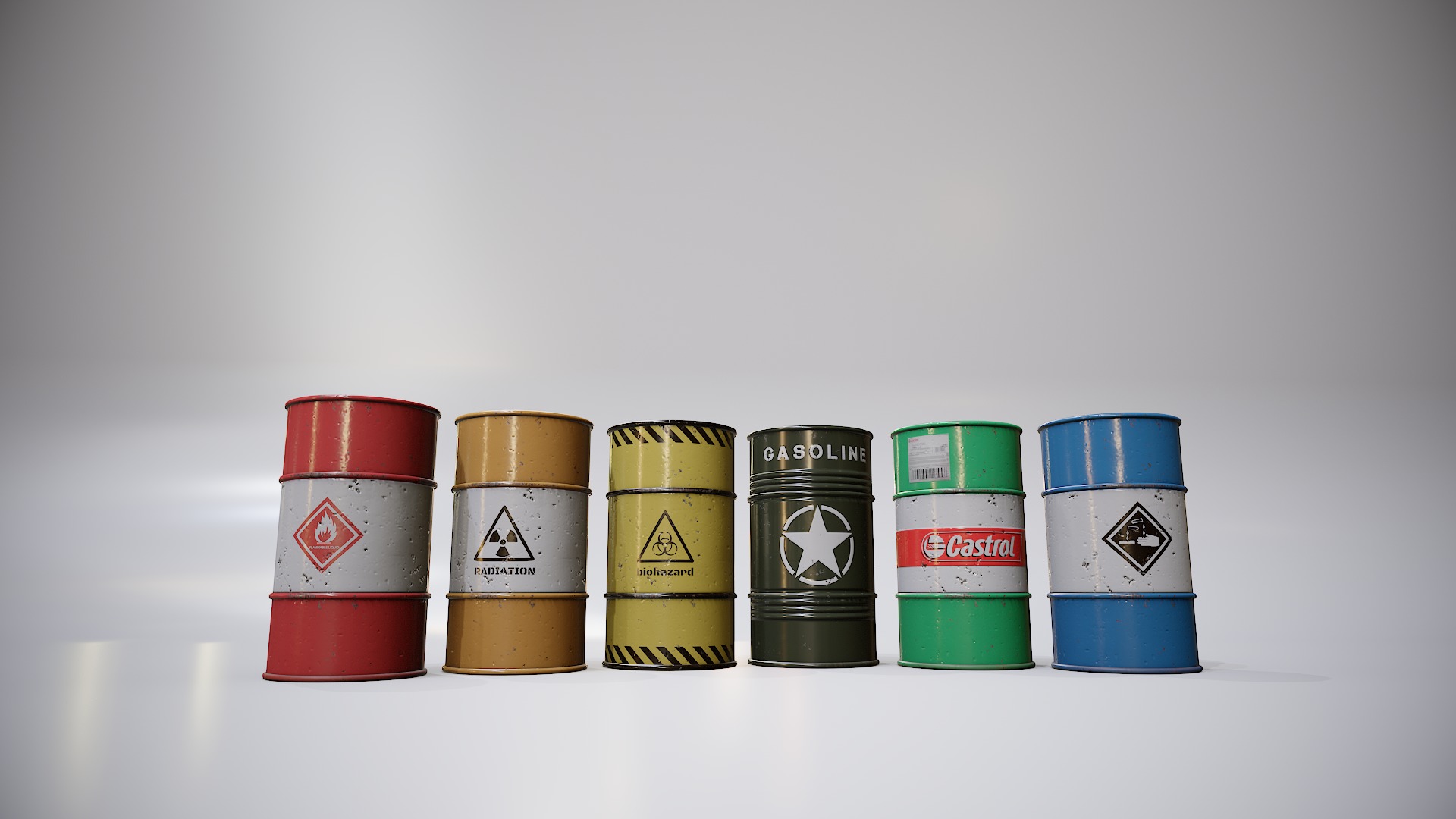 Barrels big pack  Low-poly 3D model_2