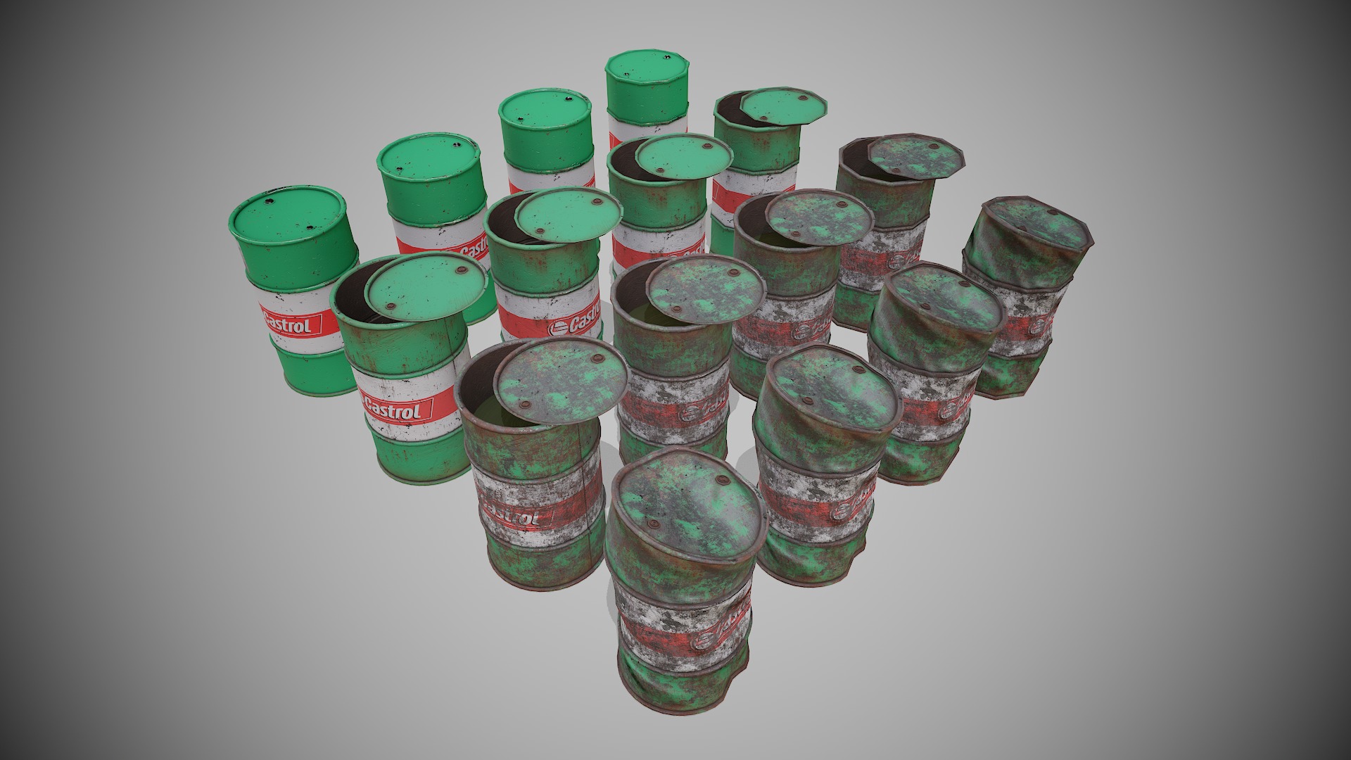 Barrels big pack  Low-poly 3D model_18