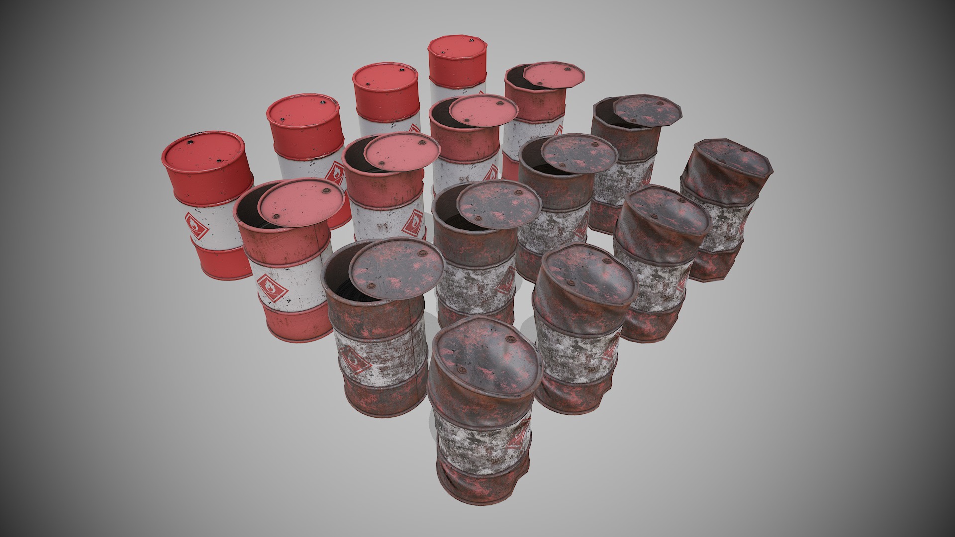 Barrels big pack  Low-poly 3D model_21